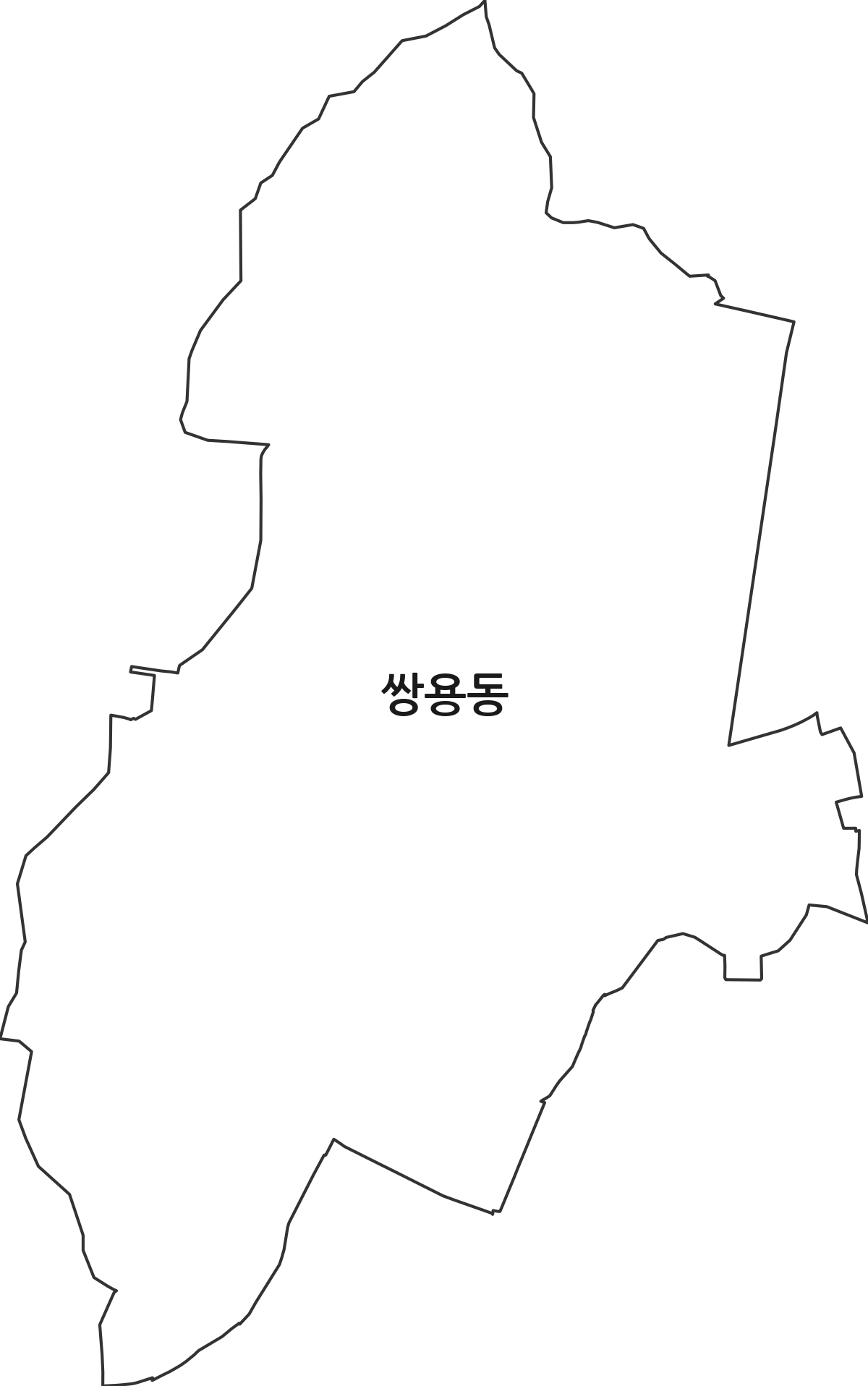 충청남도 천안시 서북구 쌍용동 법정동 행정구역 경계 지도
