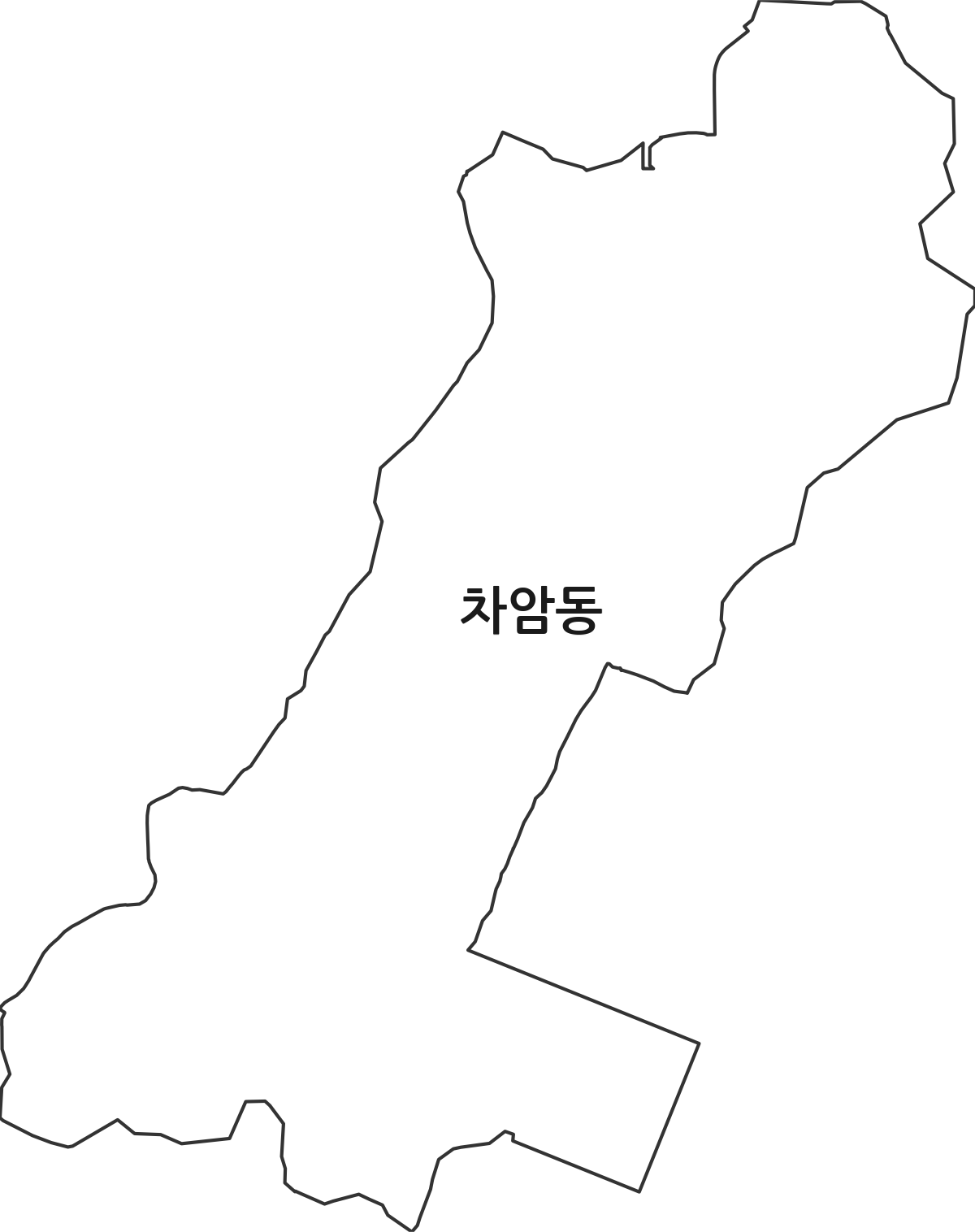 충청남도 천안시 서북구 차암동 법정동 행정구역 경계 지도