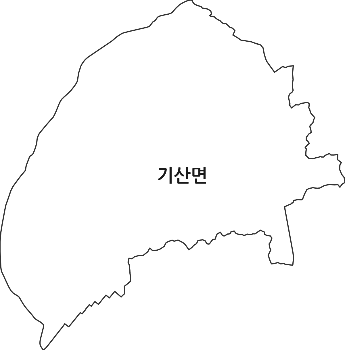 충청남도 서천군 기산면 행정동 행정구역 경계 지도