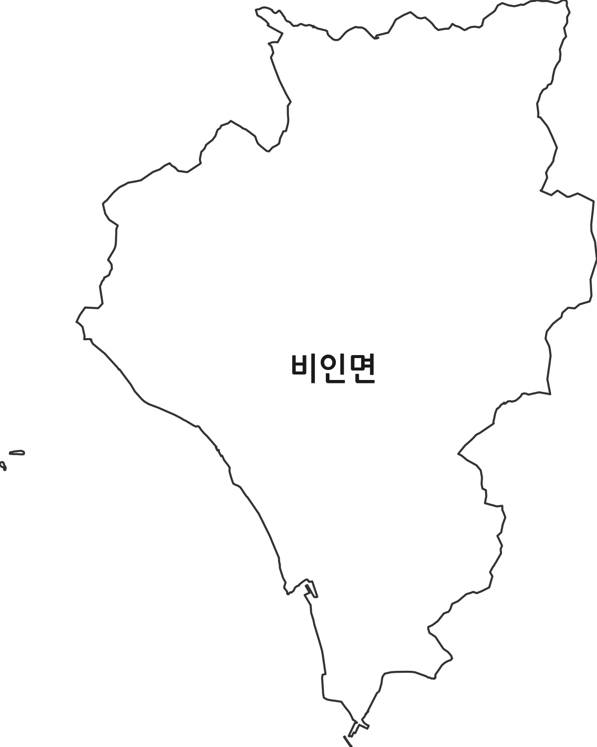 충청남도 서천군 비인면 행정동 행정구역 경계 지도