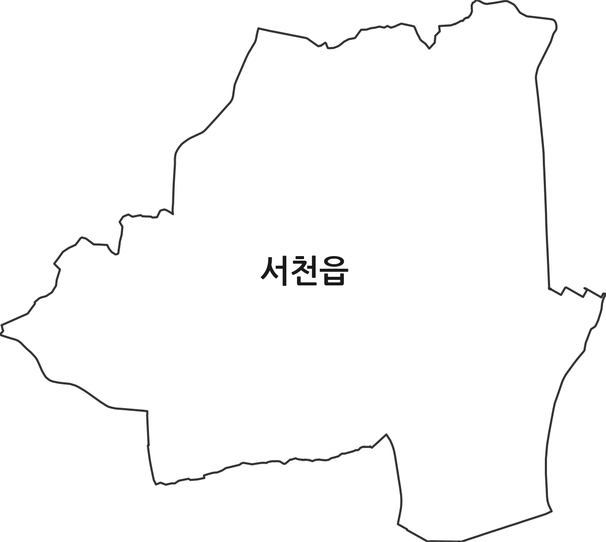 충청남도 서천군 서천읍 행정동 행정구역 경계 지도