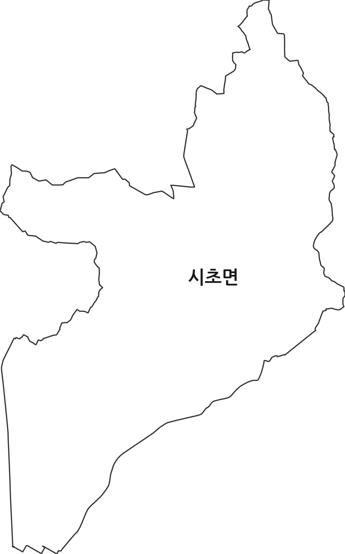 충청남도 서천군 시초면 행정동 행정구역 경계 지도