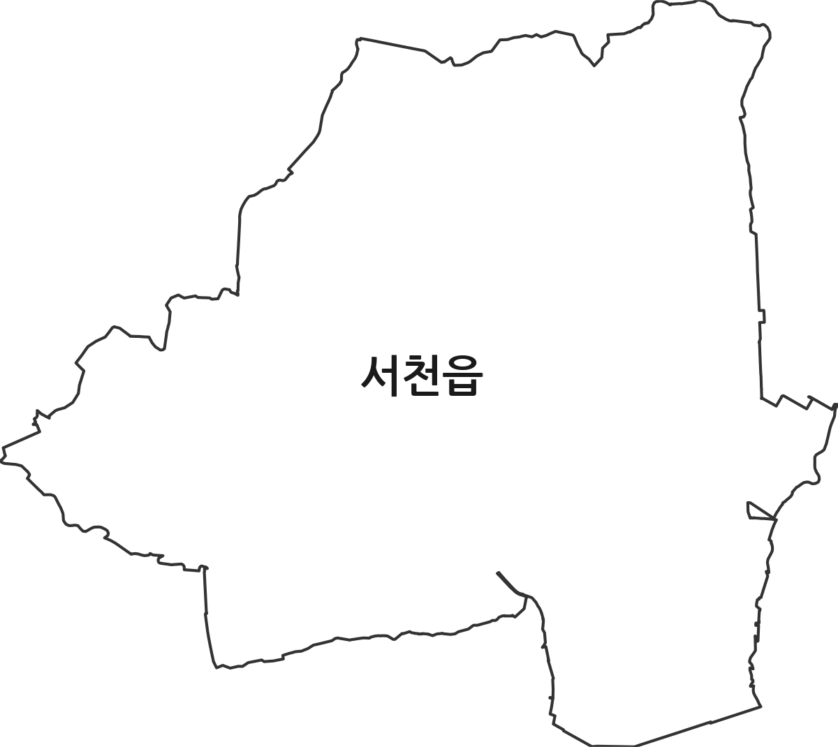 충청남도 서천군 서천읍 법정동 행정구역 경계 지도