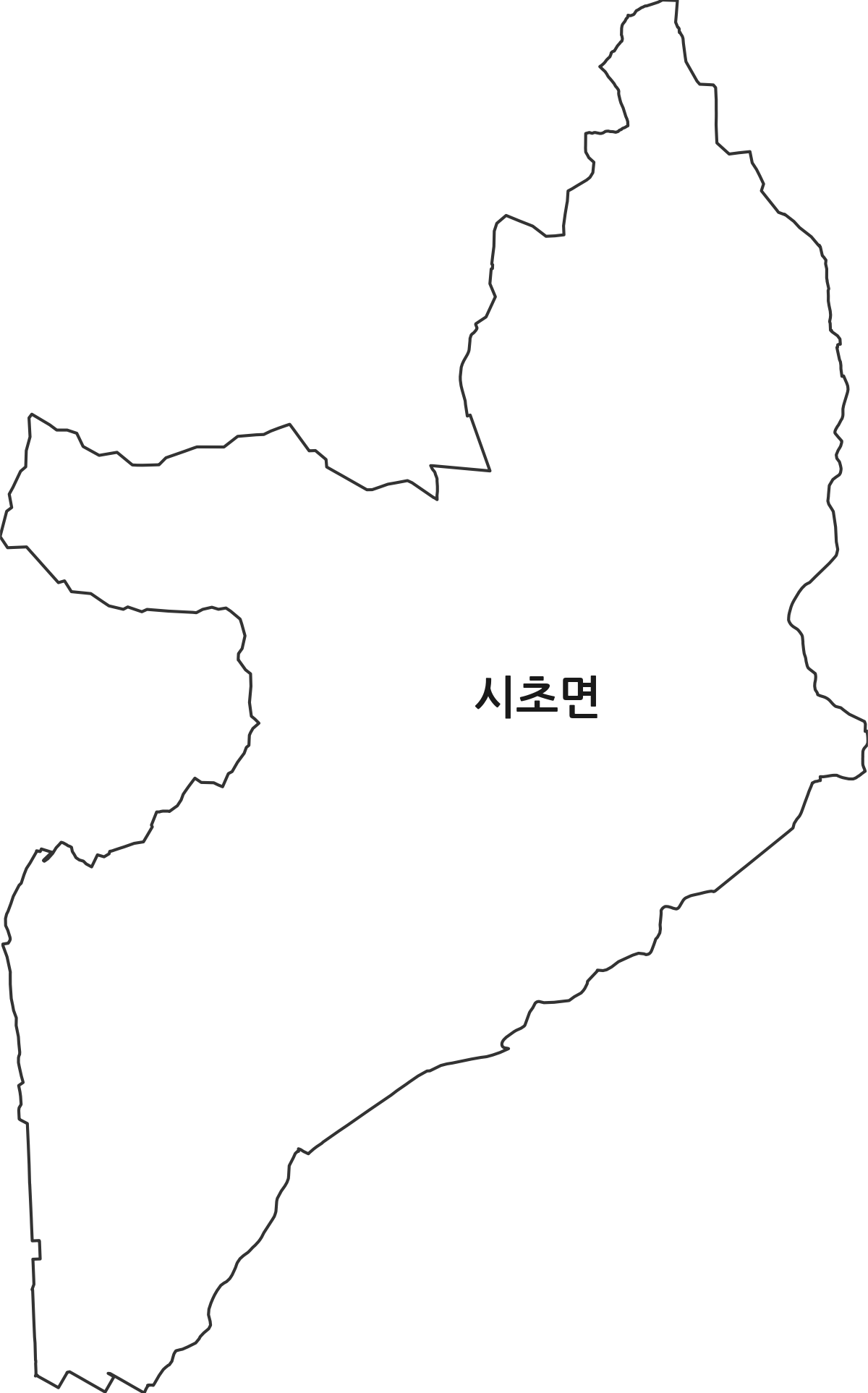 충청남도 서천군 시초면 법정동 행정구역 경계 지도