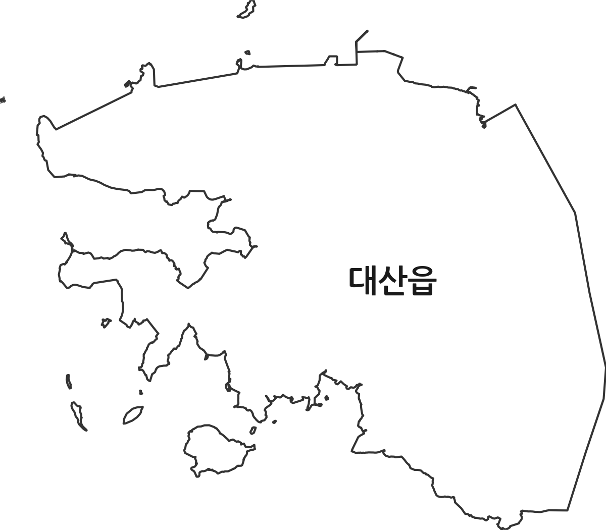 충청남도 서산시 대산읍 행정동 행정구역 경계 지도