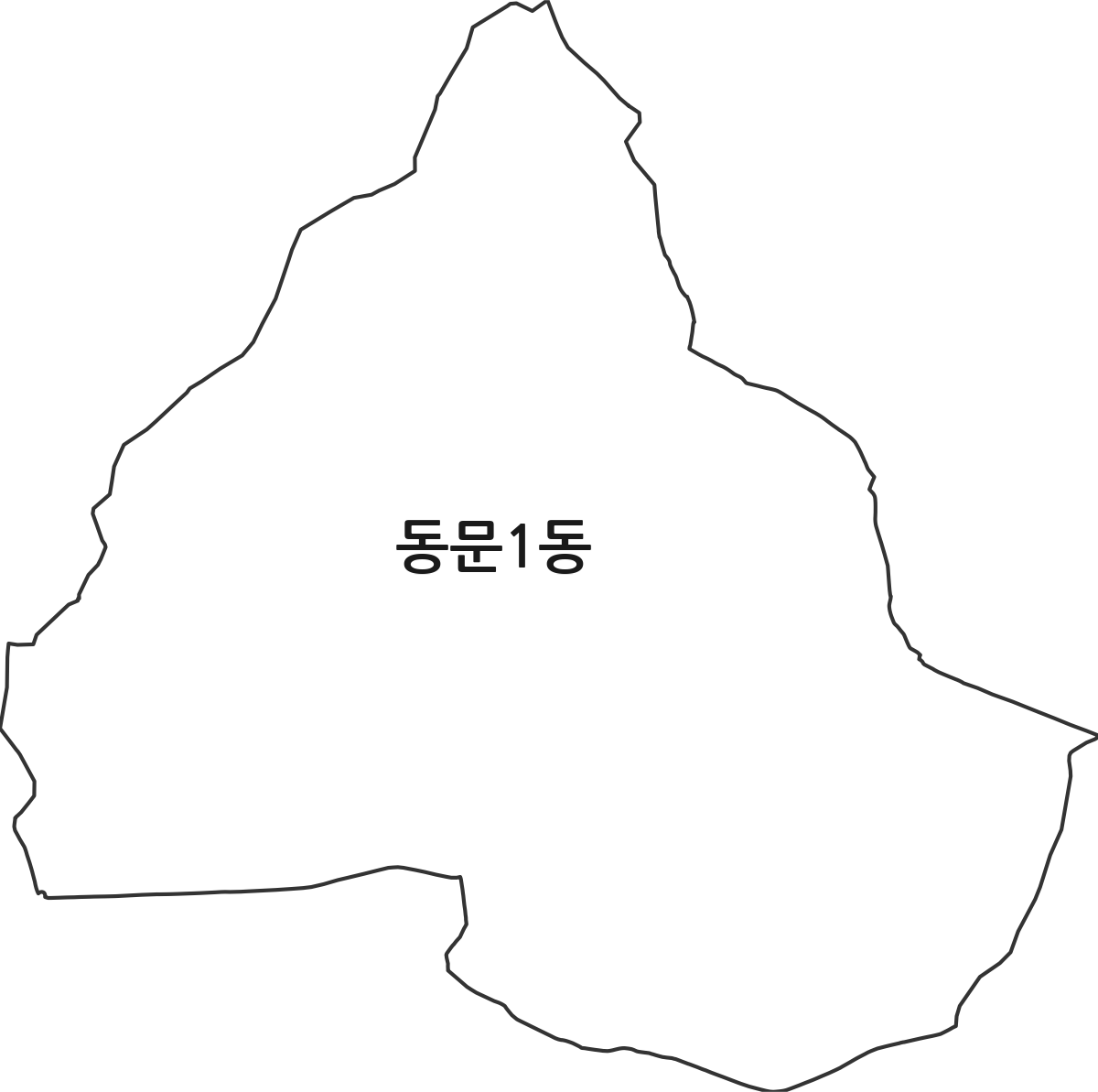 충청남도 서산시 동문1동 행정동 행정구역 경계 지도