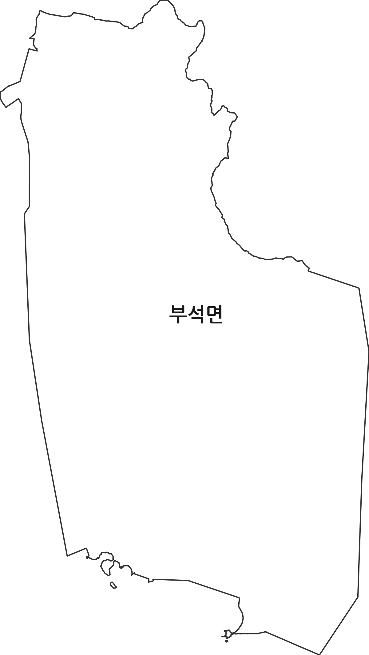 충청남도 서산시 부석면 행정동 행정구역 경계 지도