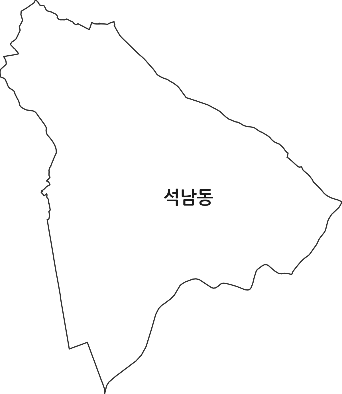 충청남도 서산시 석남동 행정동 행정구역 경계 지도