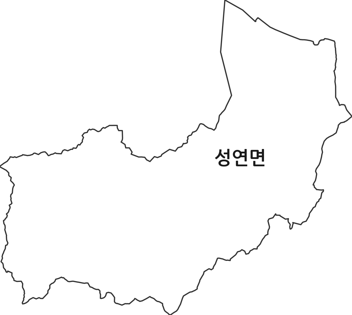 충청남도 서산시 성연면 행정동 행정구역 경계 지도