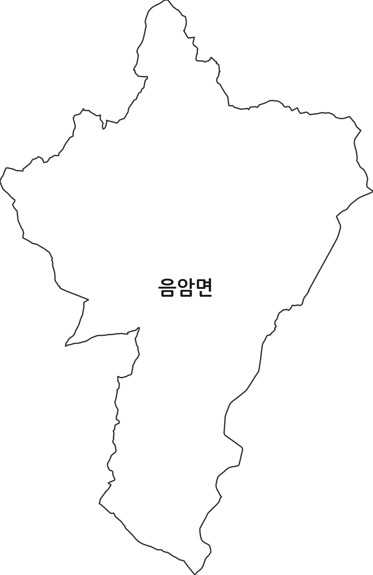 충청남도 서산시 음암면 행정동 행정구역 경계 지도