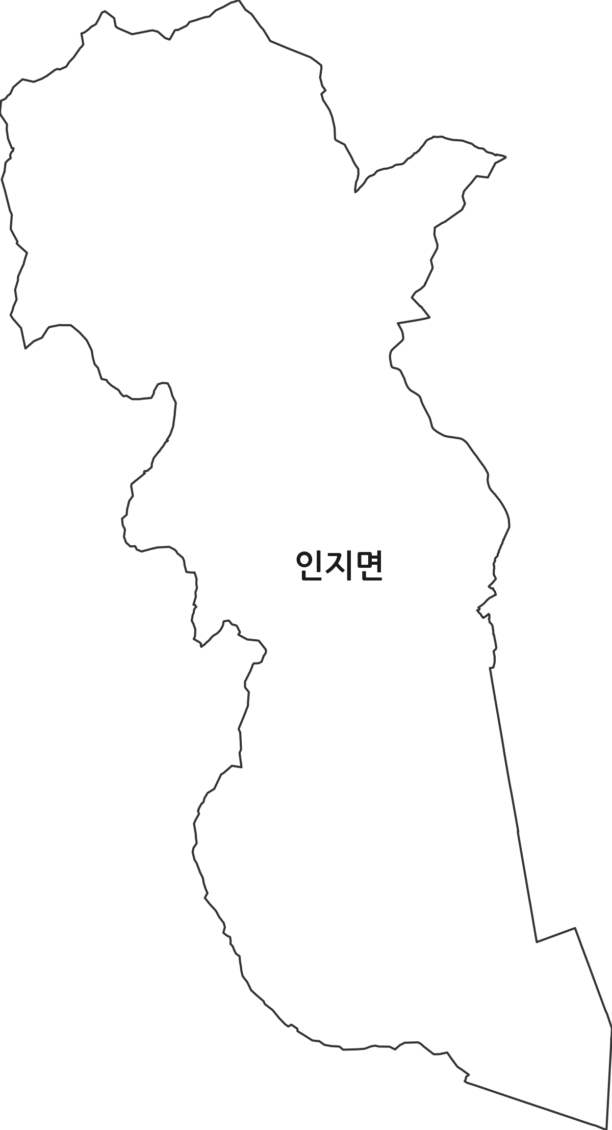 충청남도 서산시 인지면 행정동 행정구역 경계 지도