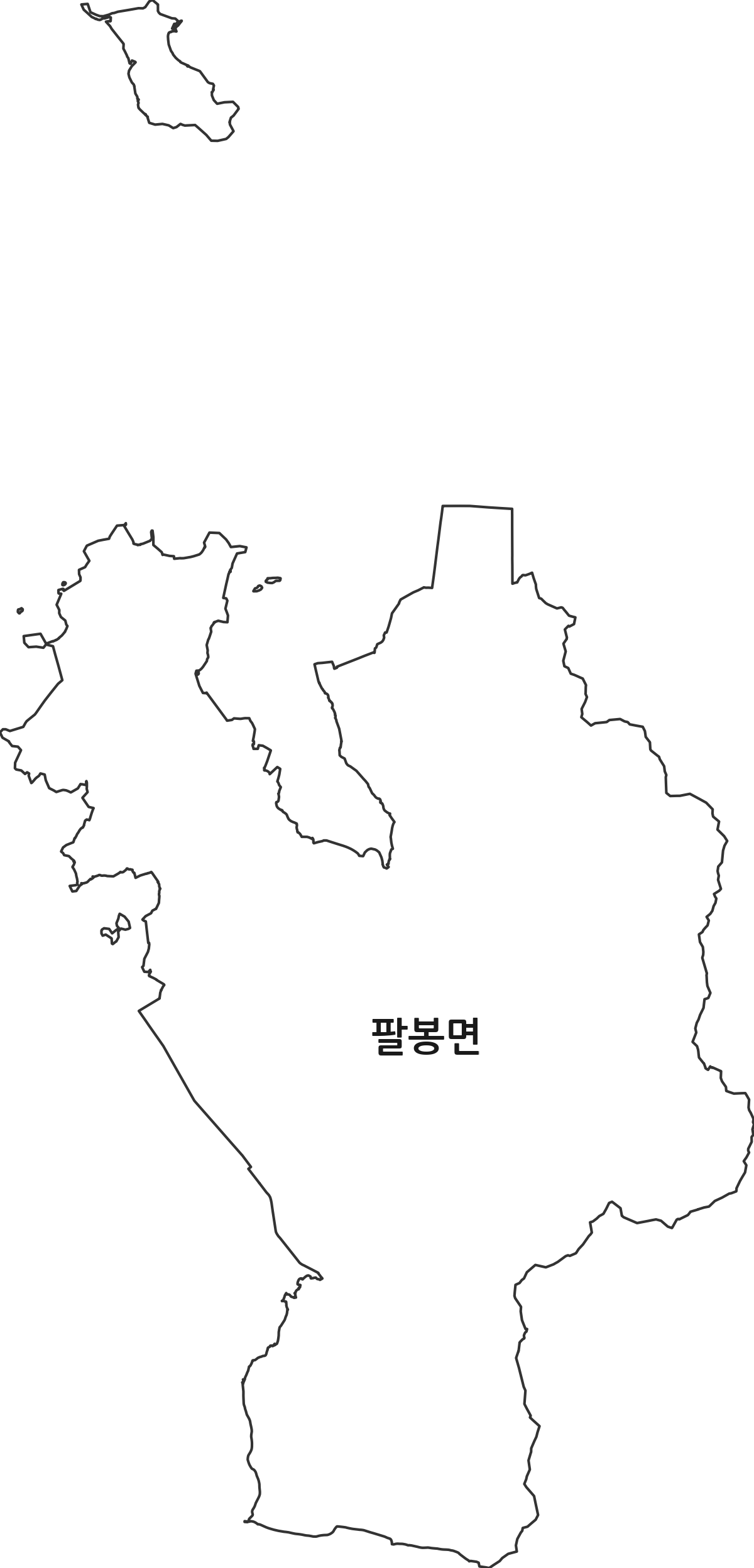 충청남도 서산시 팔봉면 행정동 행정구역 경계 지도