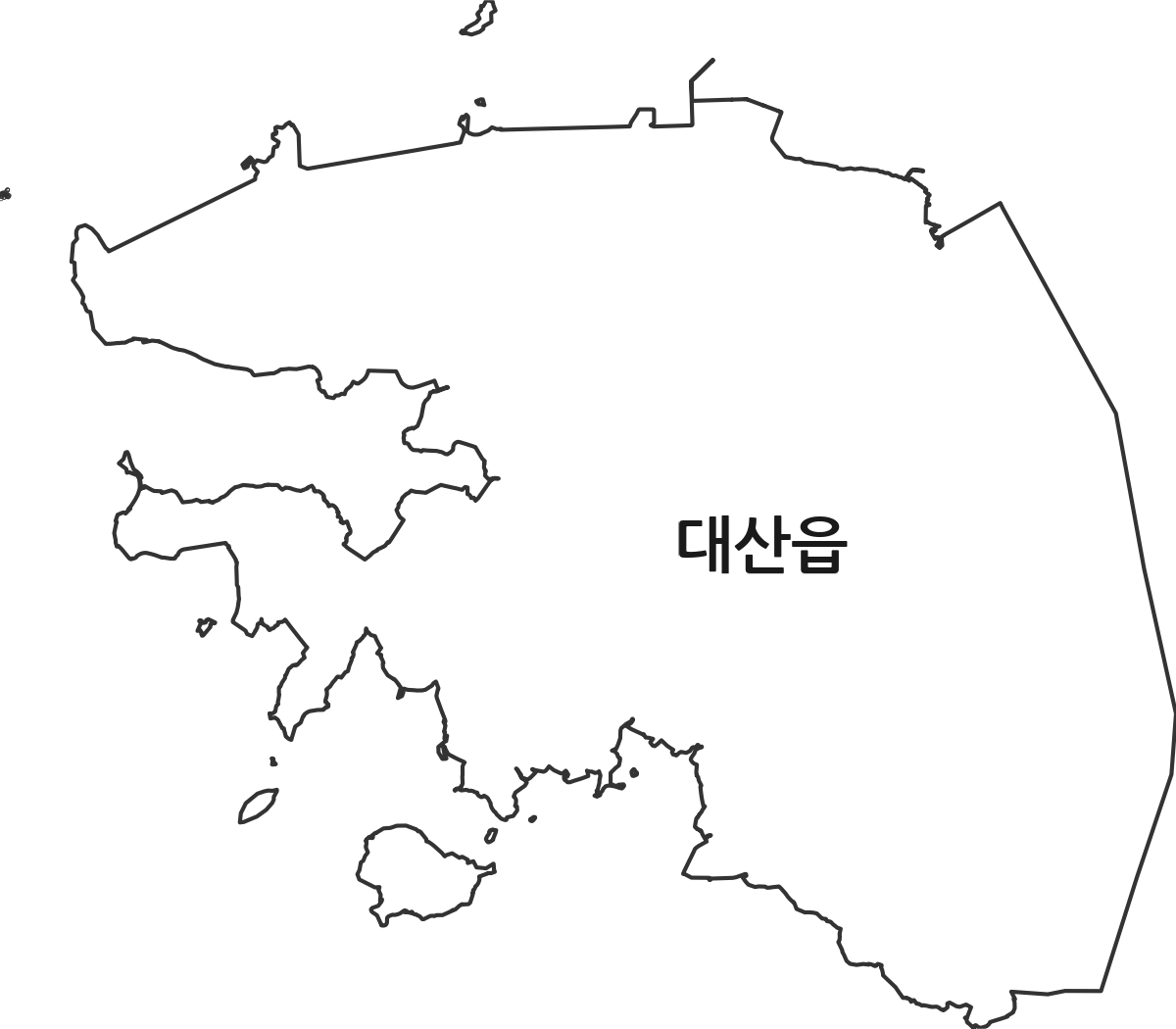 충청남도 서산시 대산읍 법정동 행정구역 경계 지도