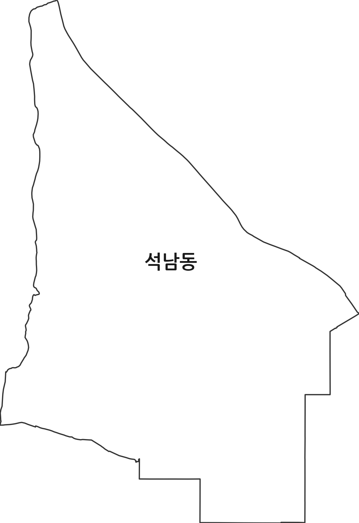 충청남도 서산시 석남동 법정동 행정구역 경계 지도