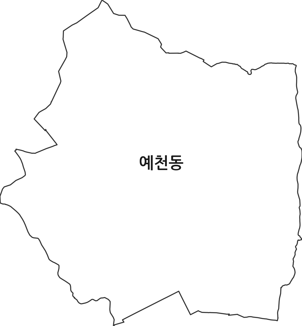 충청남도 서산시 예천동 법정동 행정구역 경계 지도