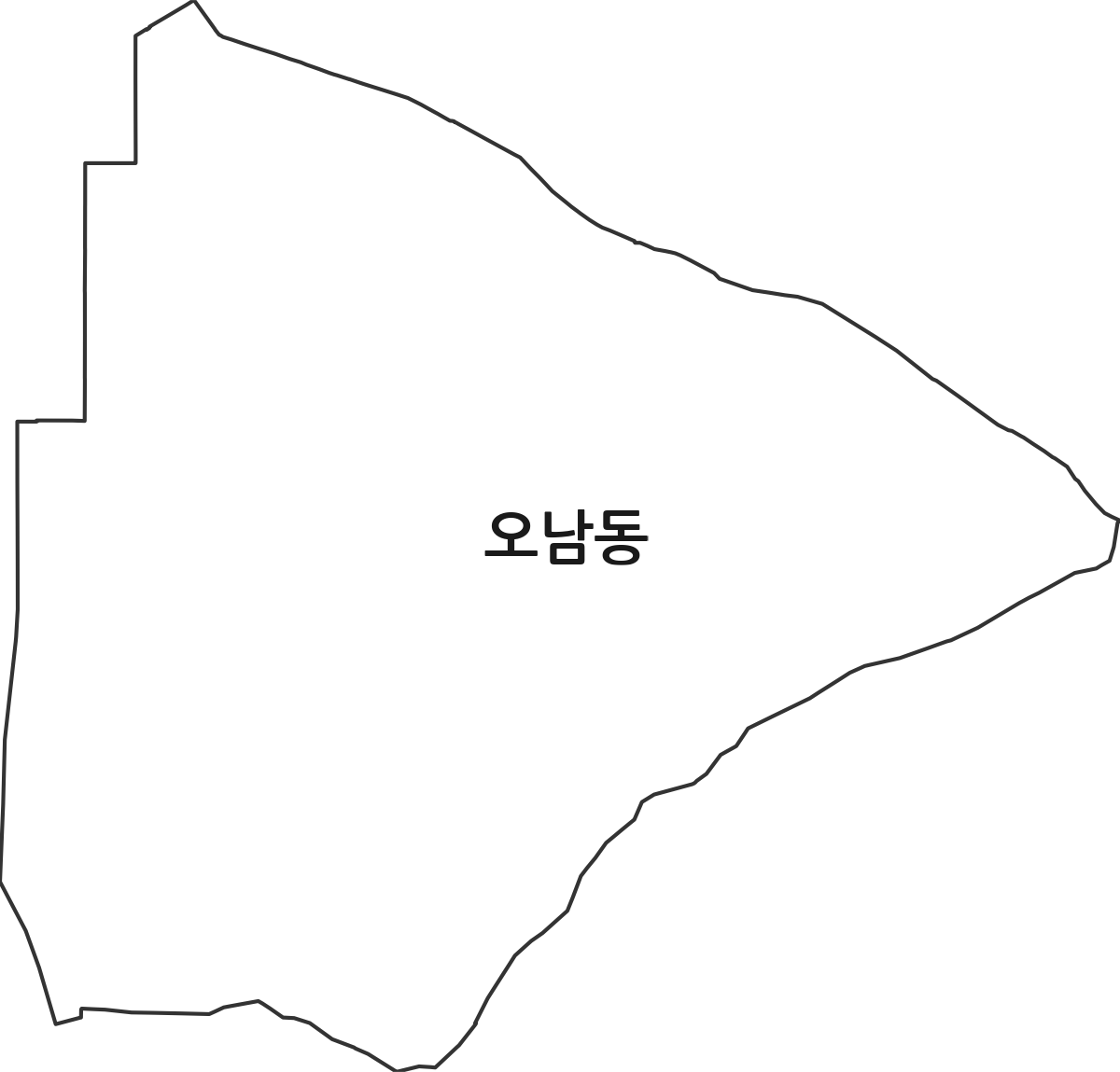 충청남도 서산시 오남동 법정동 행정구역 경계 지도
