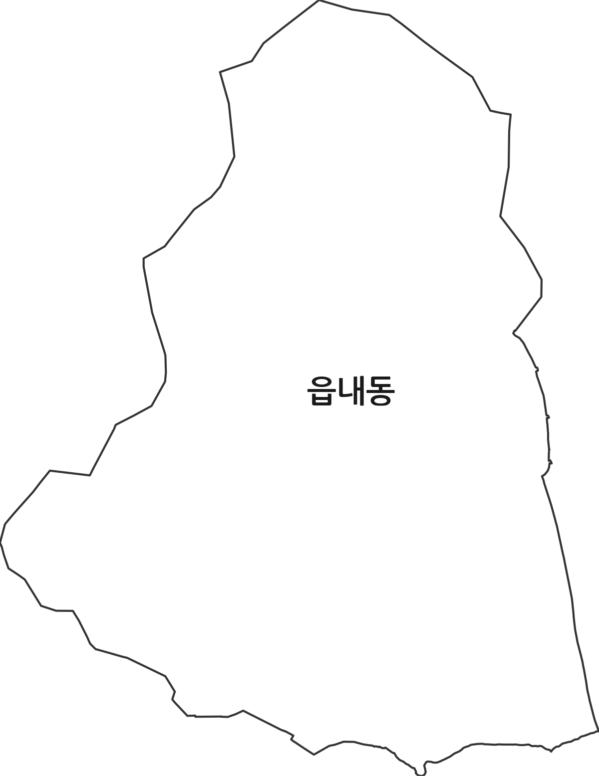 충청남도 서산시 읍내동 법정동 행정구역 경계 지도