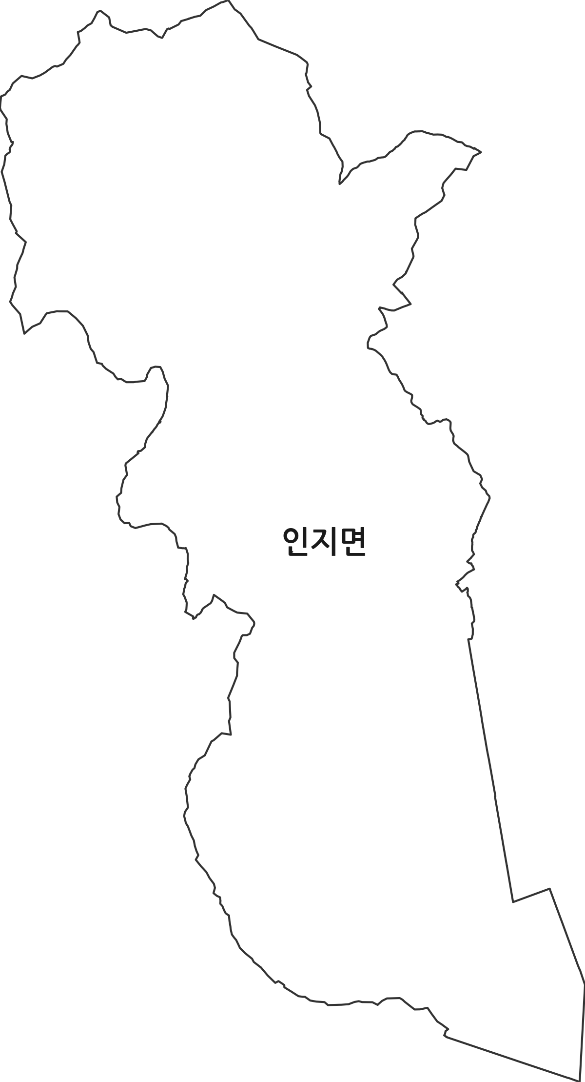 충청남도 서산시 인지면 법정동 행정구역 경계 지도