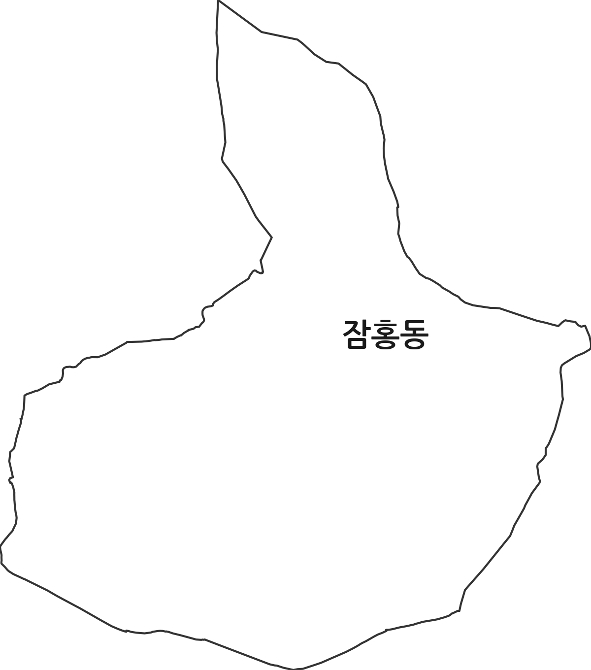 충청남도 서산시 잠홍동 법정동 행정구역 경계 지도