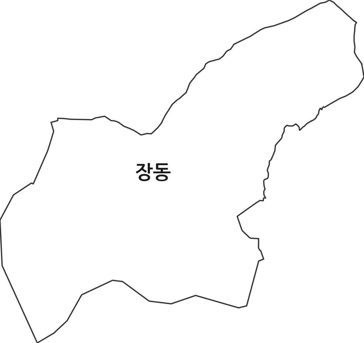 충청남도 서산시 장동 법정동 행정구역 경계 지도