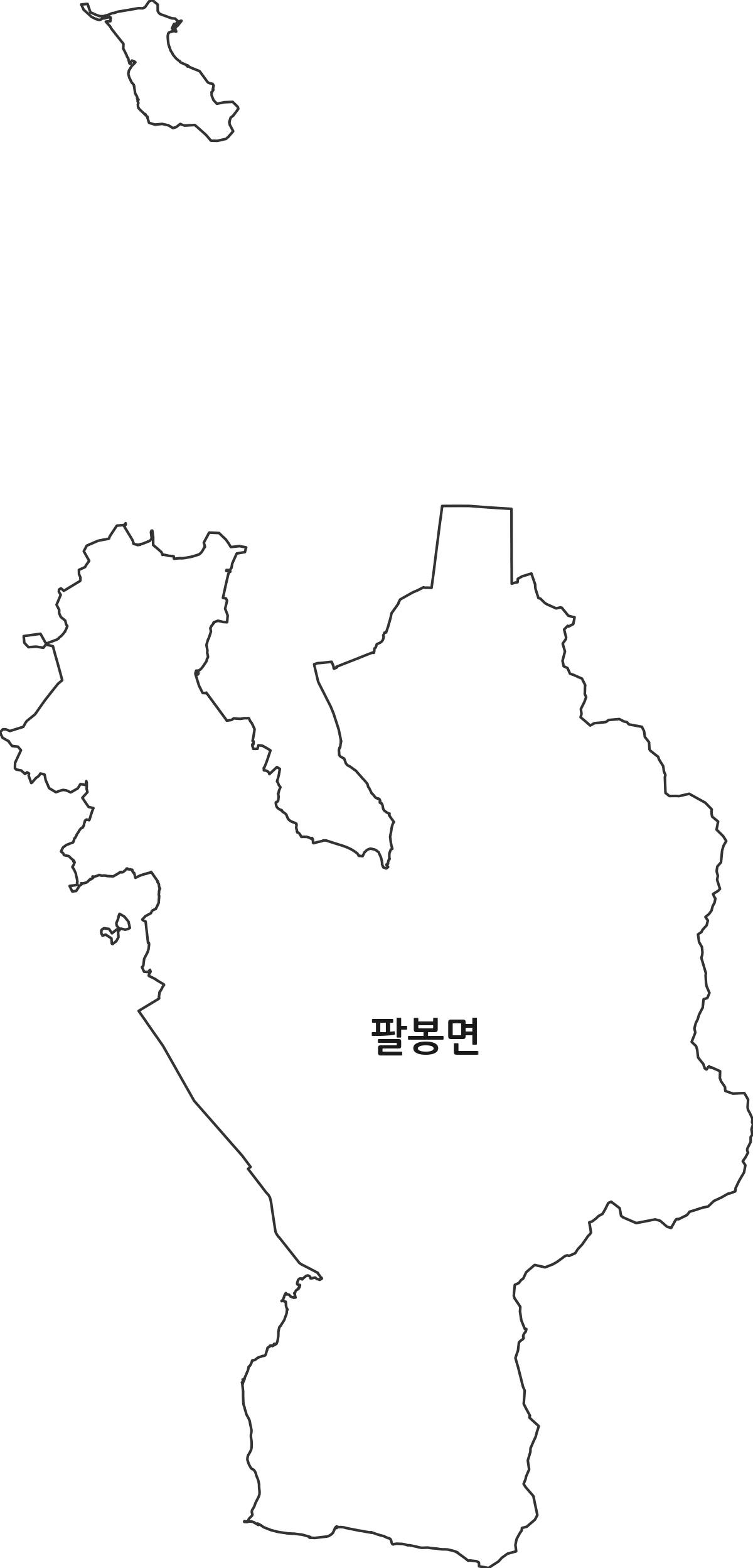 충청남도 서산시 팔봉면 법정동 행정구역 경계 지도