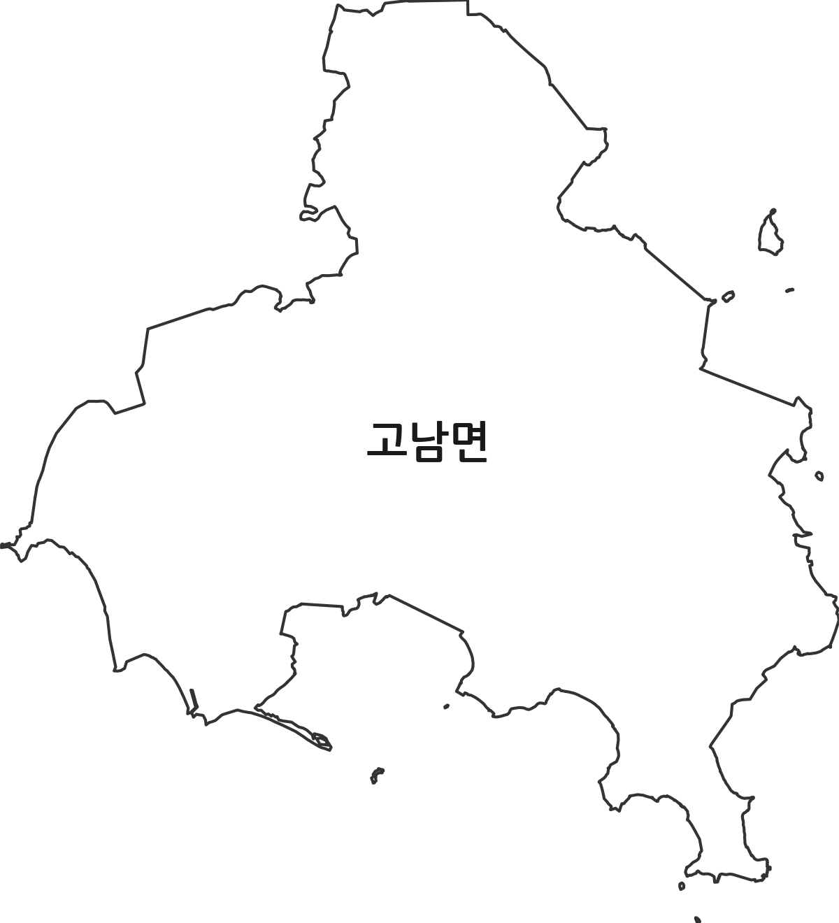 충청남도 태안군 고남면 행정동 행정구역 경계 지도