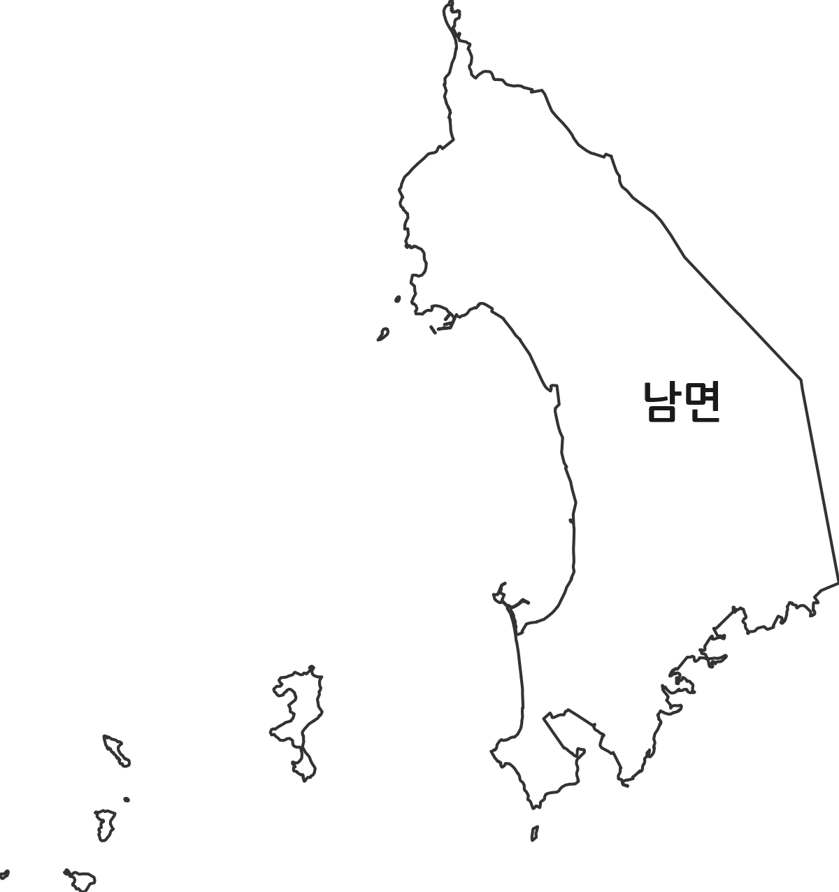 충청남도 태안군 남면 행정동 행정구역 경계 지도