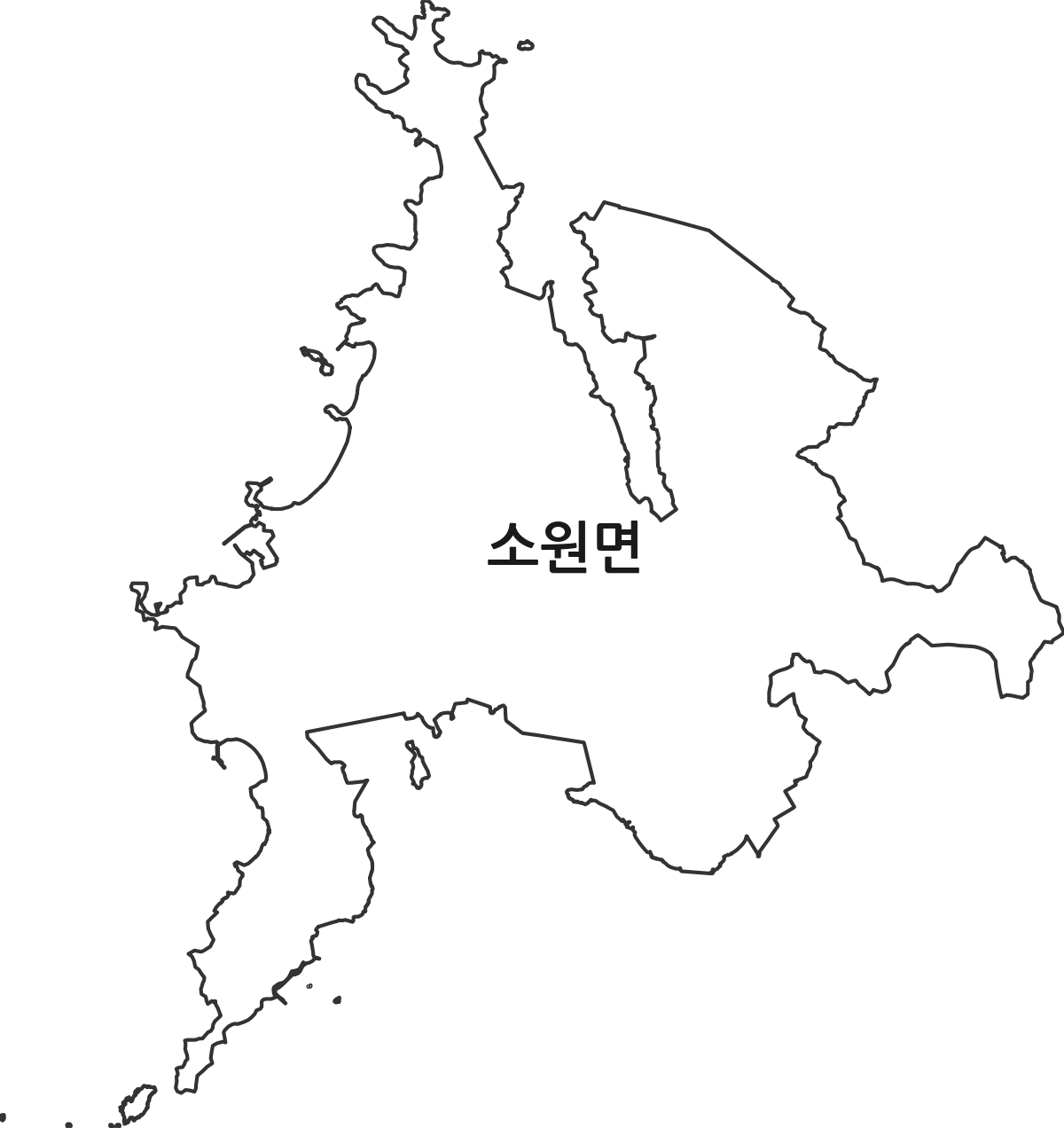충청남도 태안군 소원면 행정동 행정구역 경계 지도