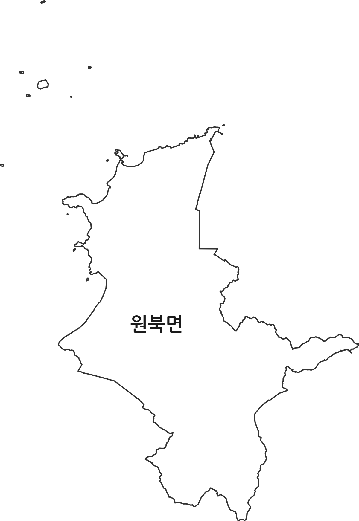 충청남도 태안군 원북면 행정동 행정구역 경계 지도