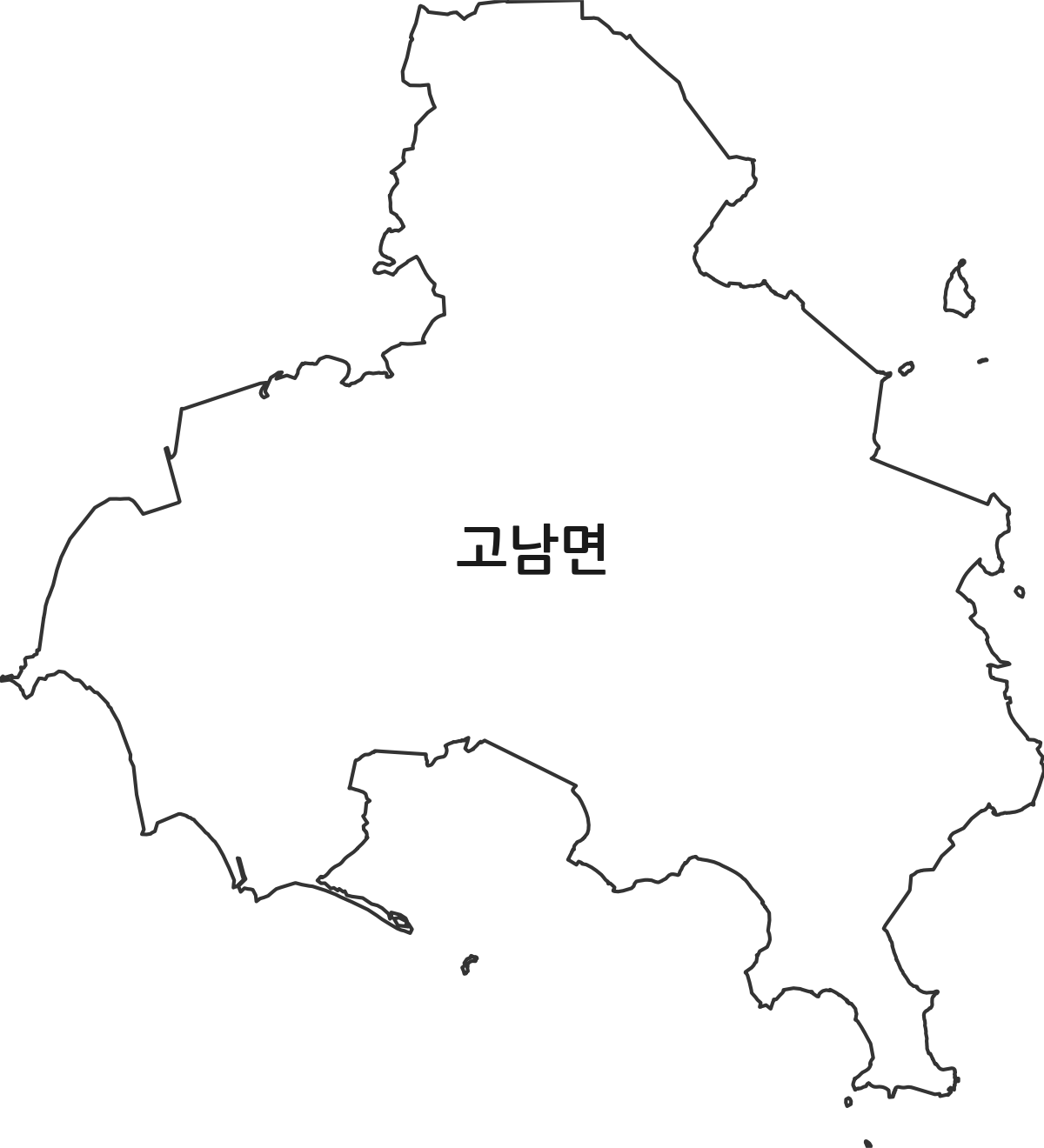 충청남도 태안군 고남면 법정동 행정구역 경계 지도