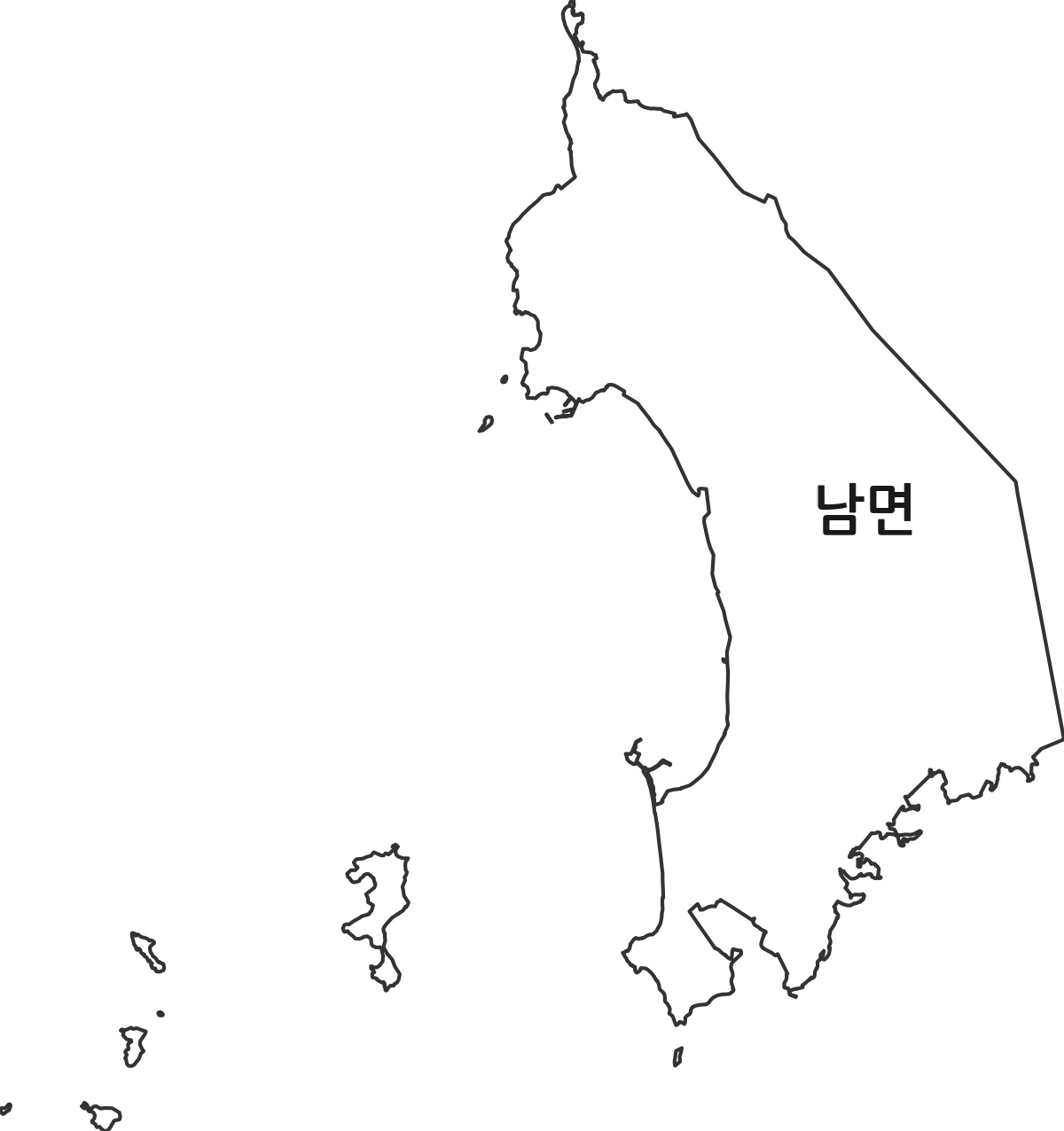 충청남도 태안군 남면 법정동 행정구역 경계 지도