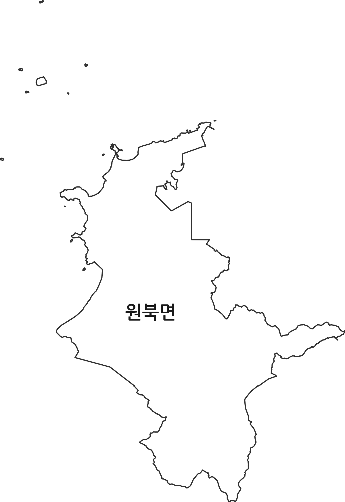 충청남도 태안군 원북면 법정동 행정구역 경계 지도