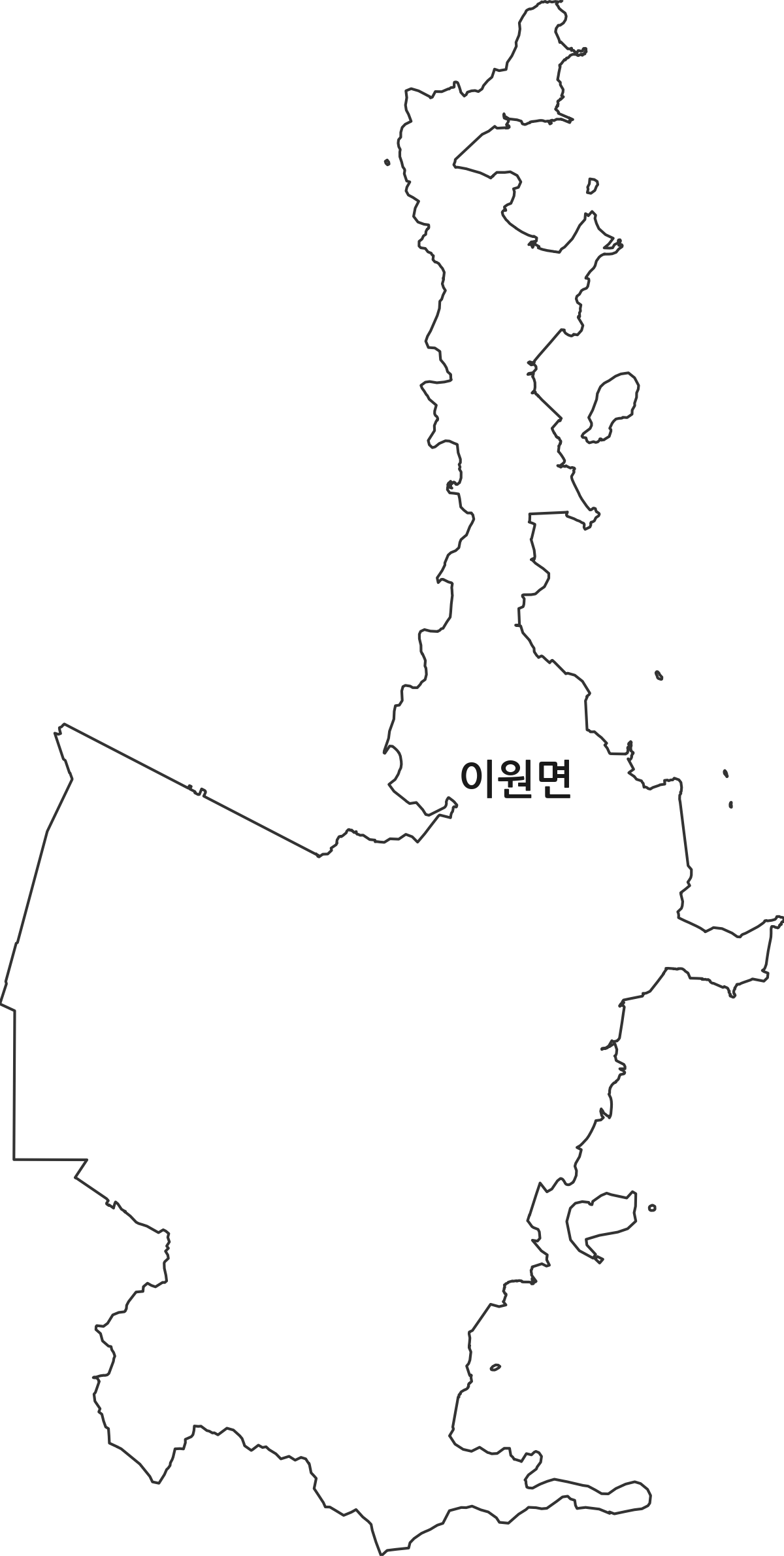 충청남도 태안군 이원면 법정동 행정구역 경계 지도