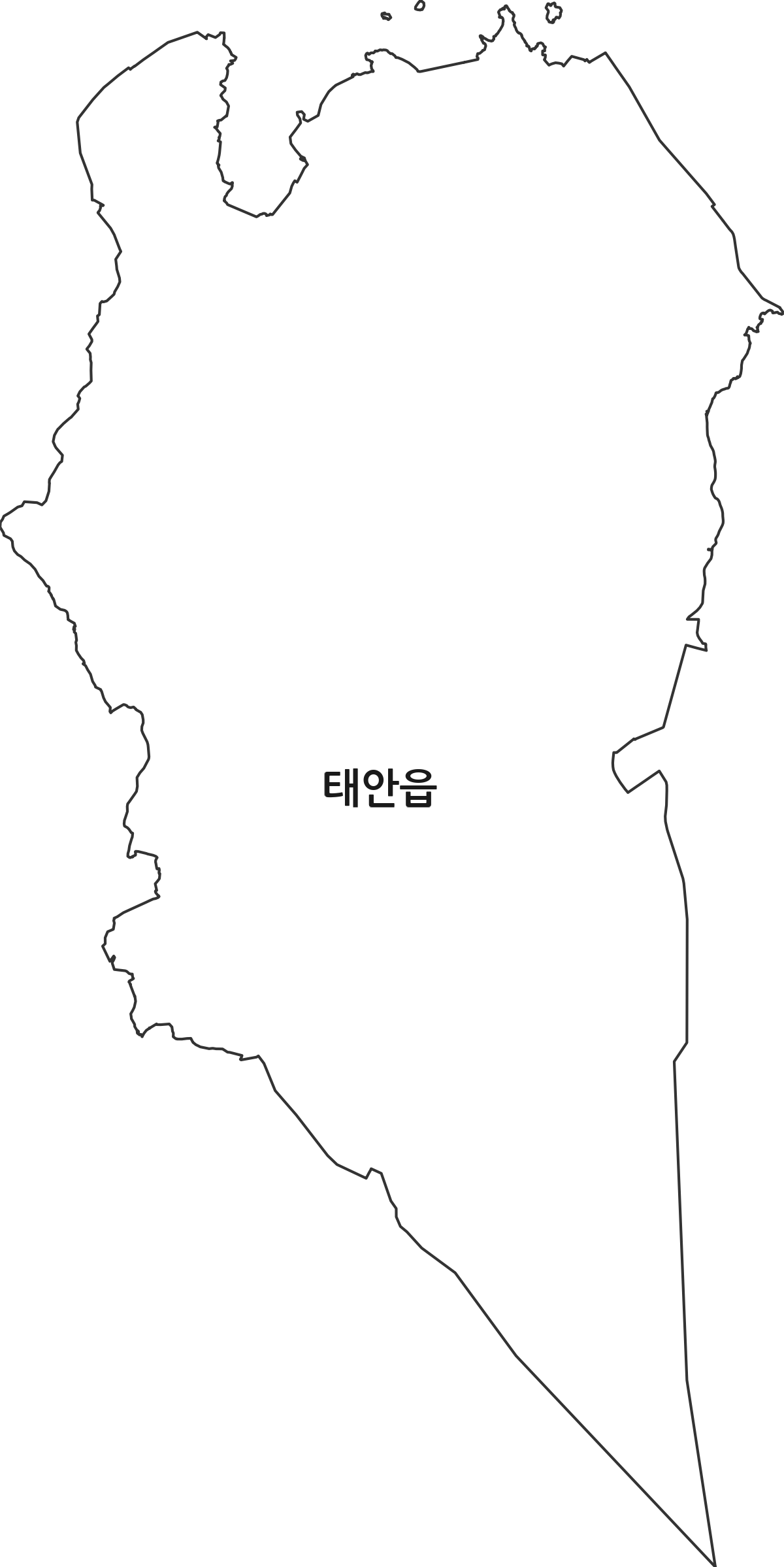 충청남도 태안군 태안읍 법정동 행정구역 경계 지도