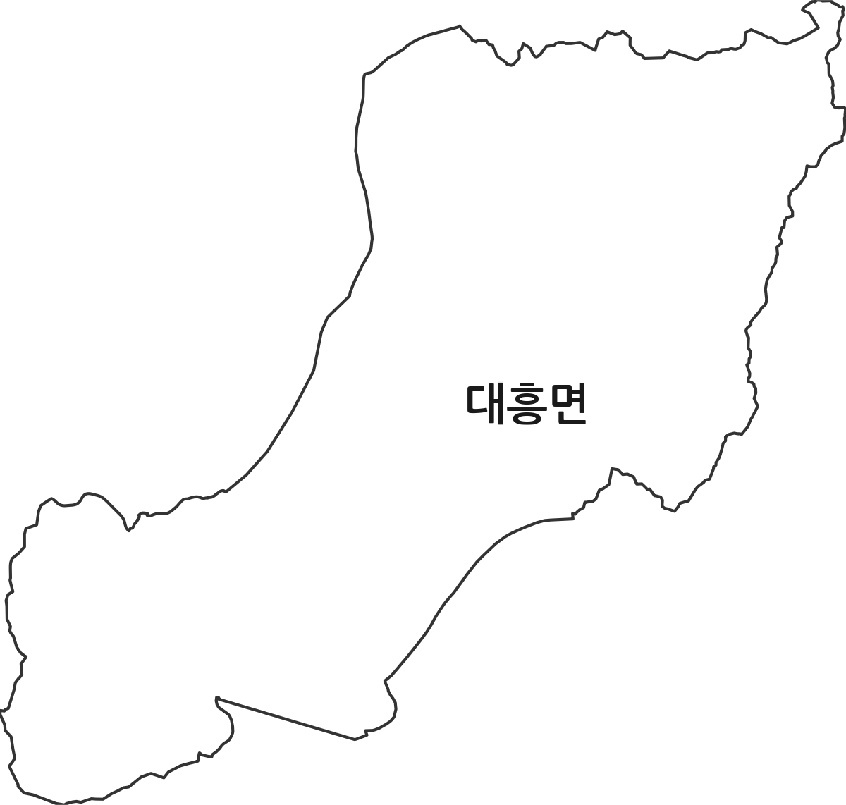 충청남도 예산군 대흥면 행정동 행정구역 경계 지도