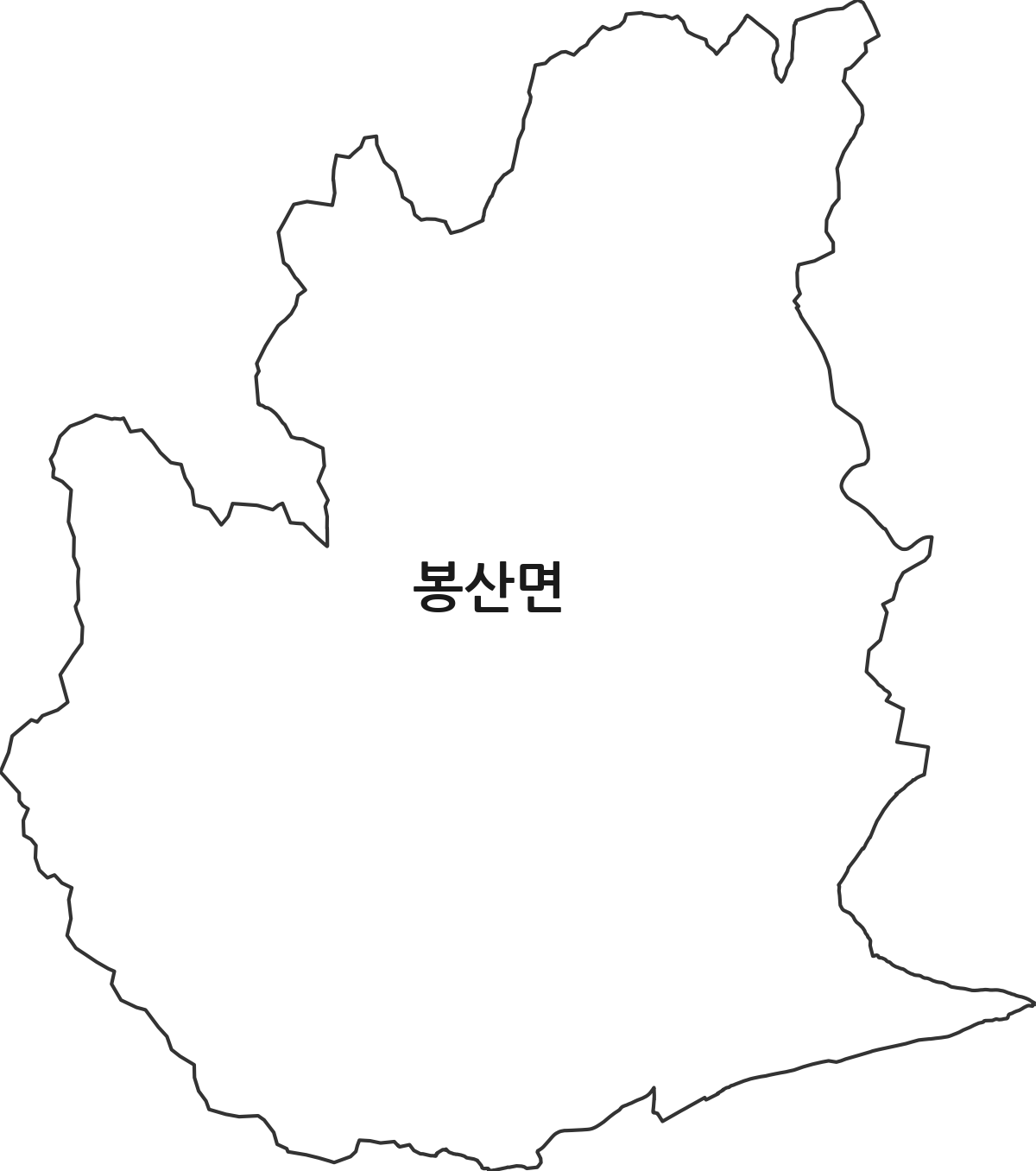 충청남도 예산군 봉산면 행정동 행정구역 경계 지도