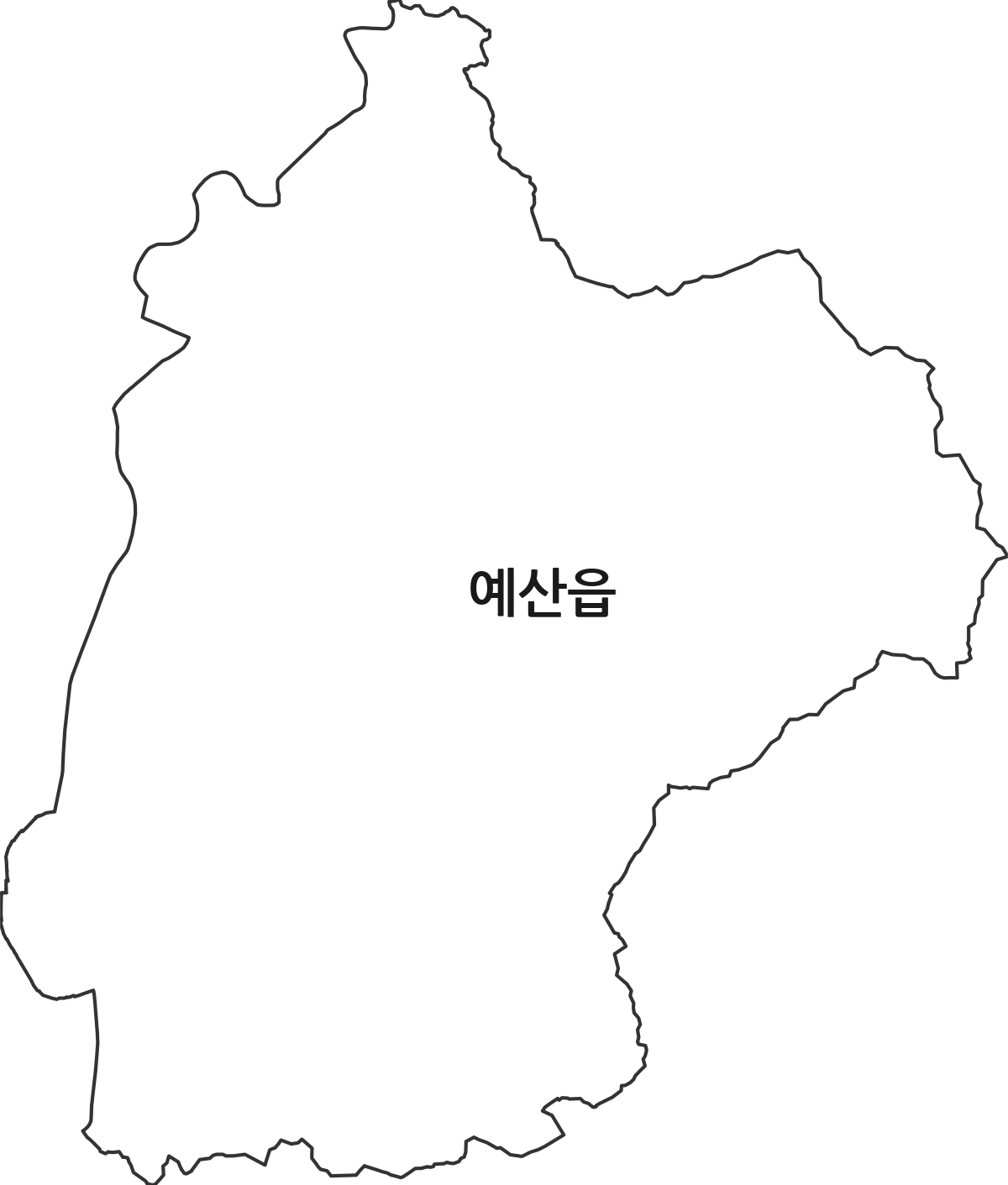 충청남도 예산군 예산읍 행정동 행정구역 경계 지도