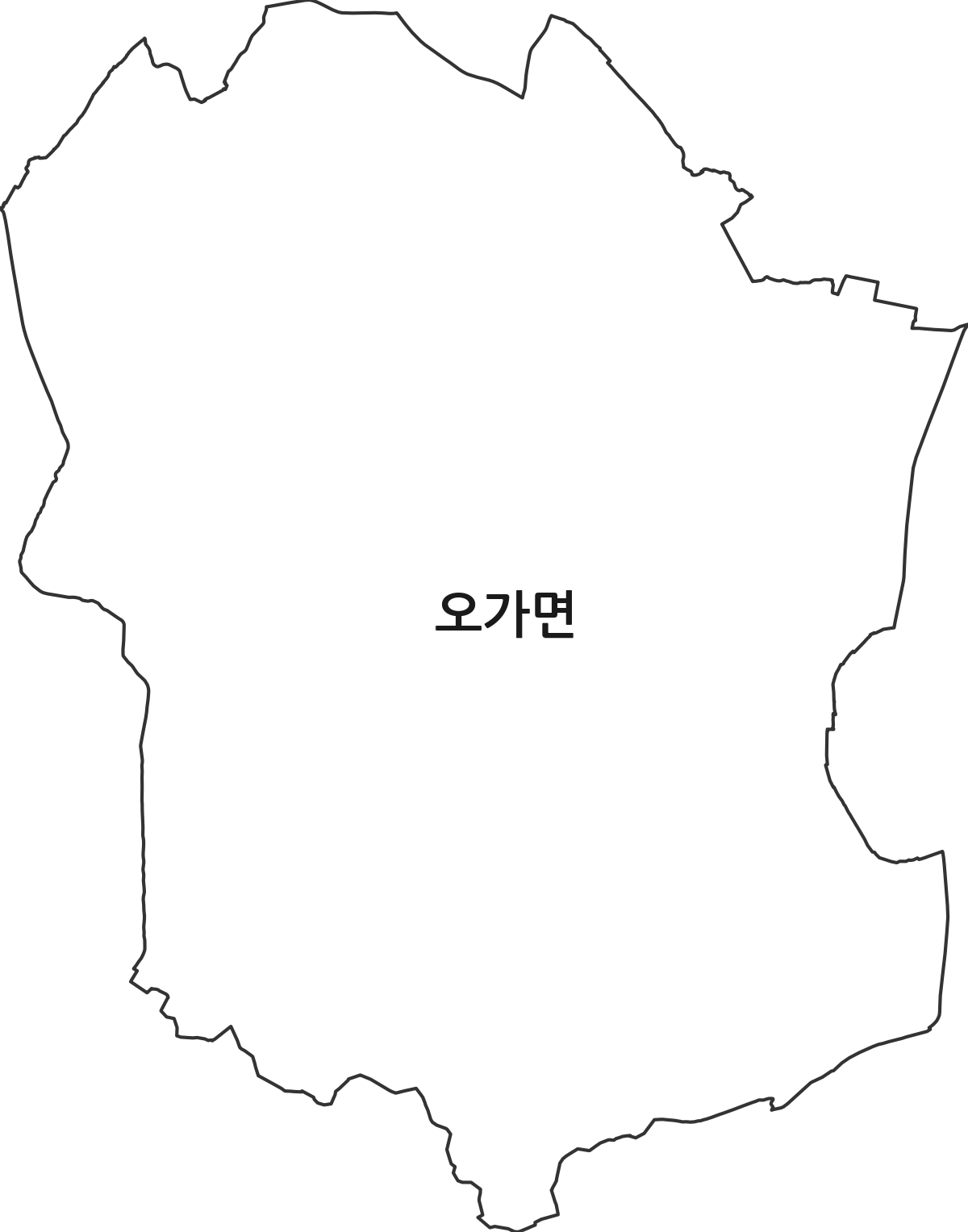 충청남도 예산군 오가면 행정동 행정구역 경계 지도