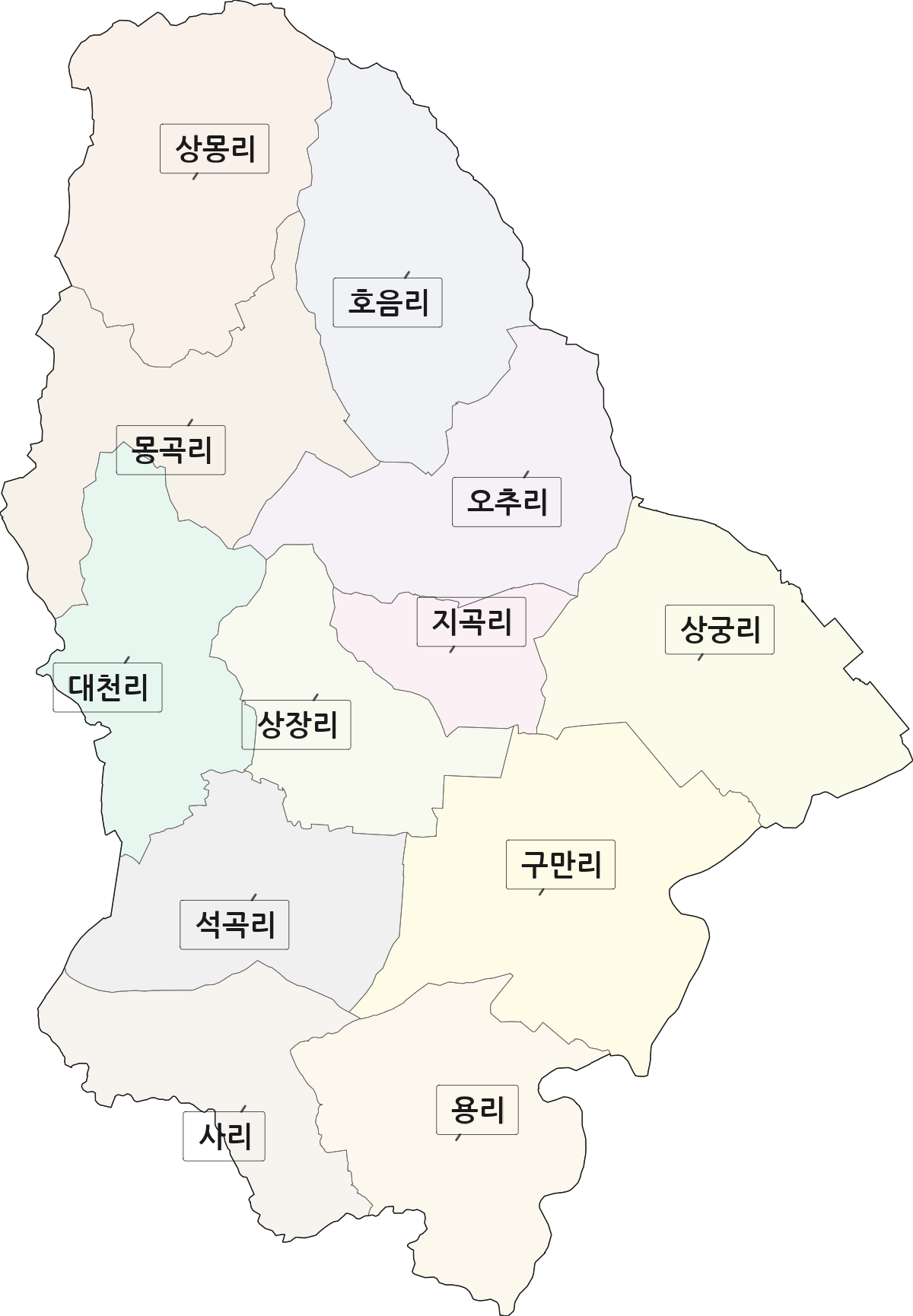 충청남도 예산군 고덕면 법정동 리 구분 행정구역 경계 지도