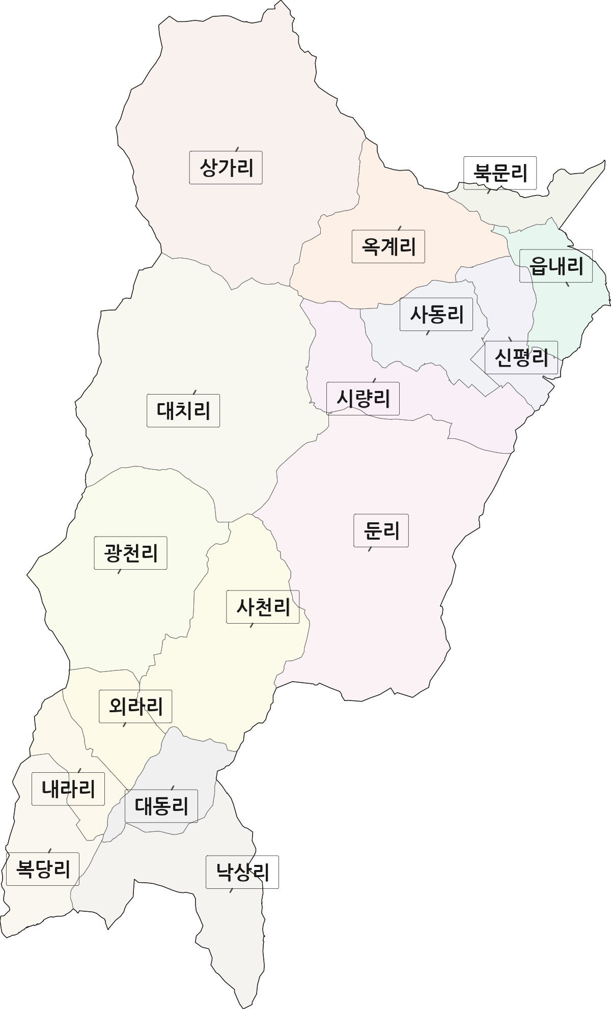 충청남도 예산군 덕산면 법정동 리 구분 행정구역 경계 지도
