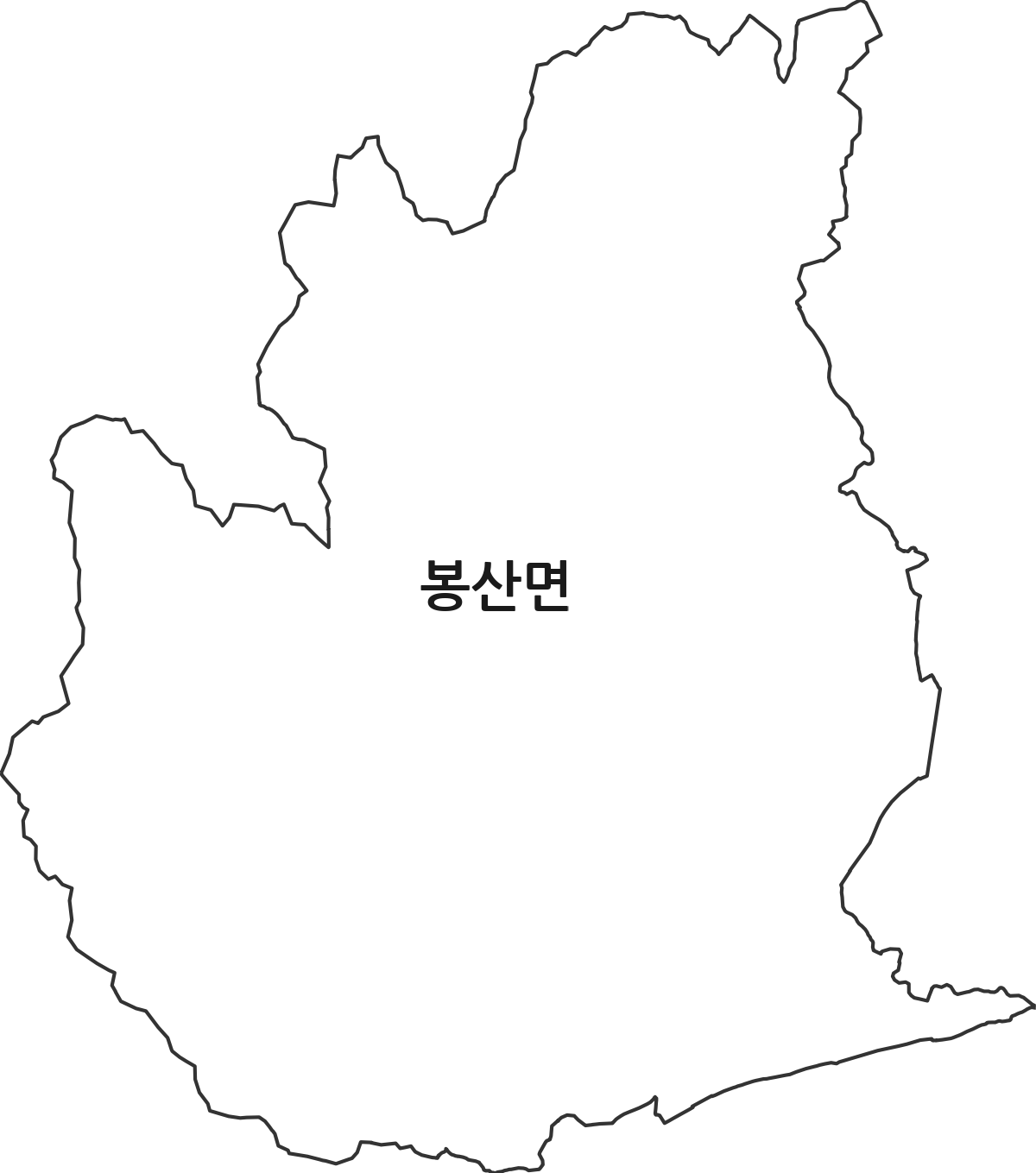 충청남도 예산군 봉산면 법정동 행정구역 경계 지도