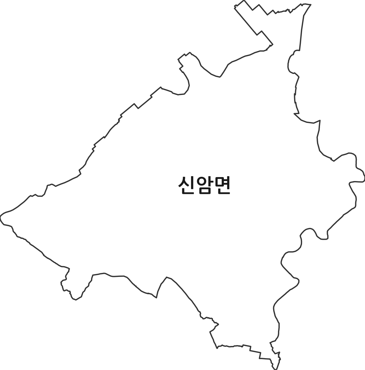 충청남도 예산군 신암면 법정동 행정구역 경계 지도