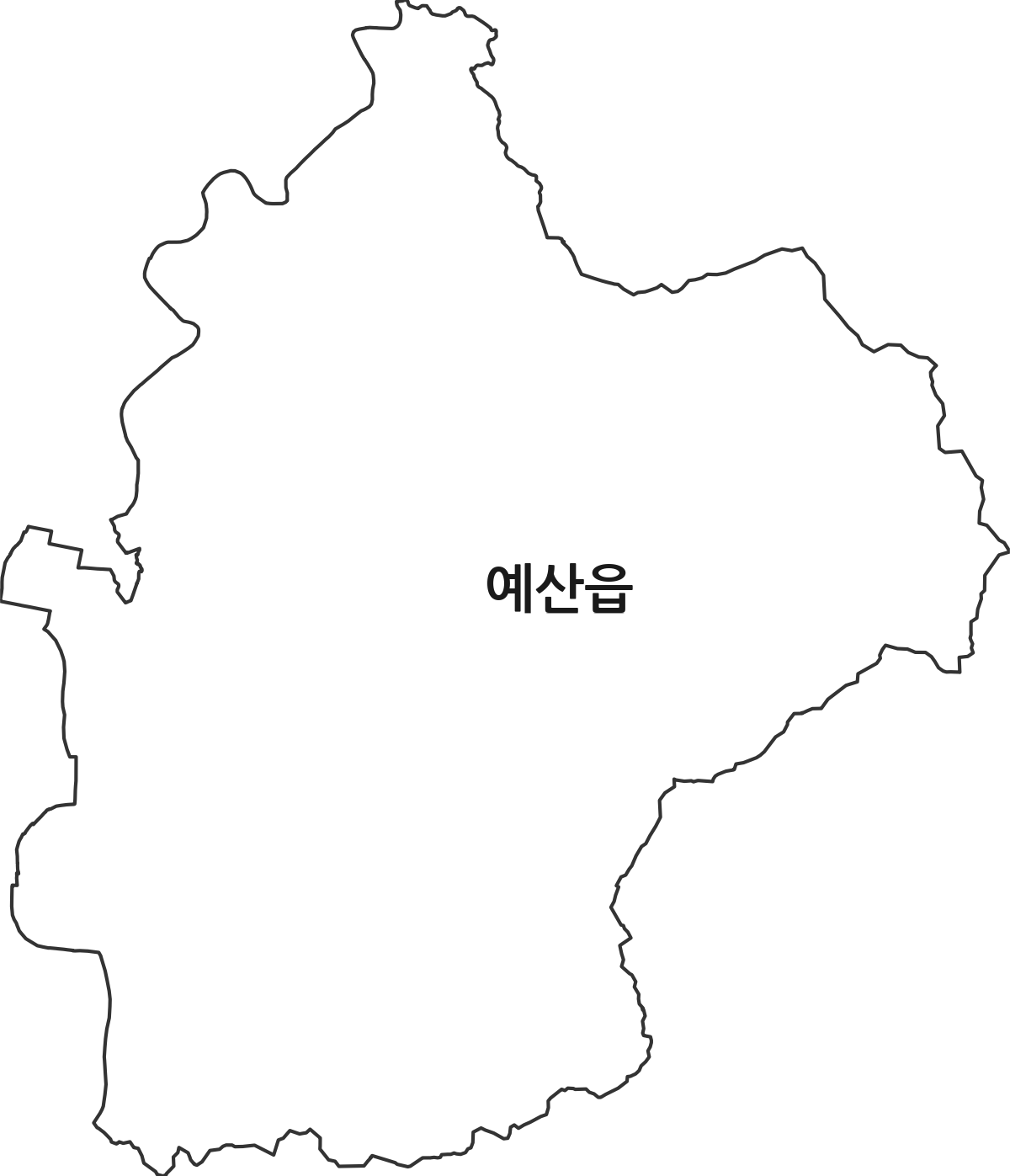 충청남도 예산군 예산읍 법정동 행정구역 경계 지도