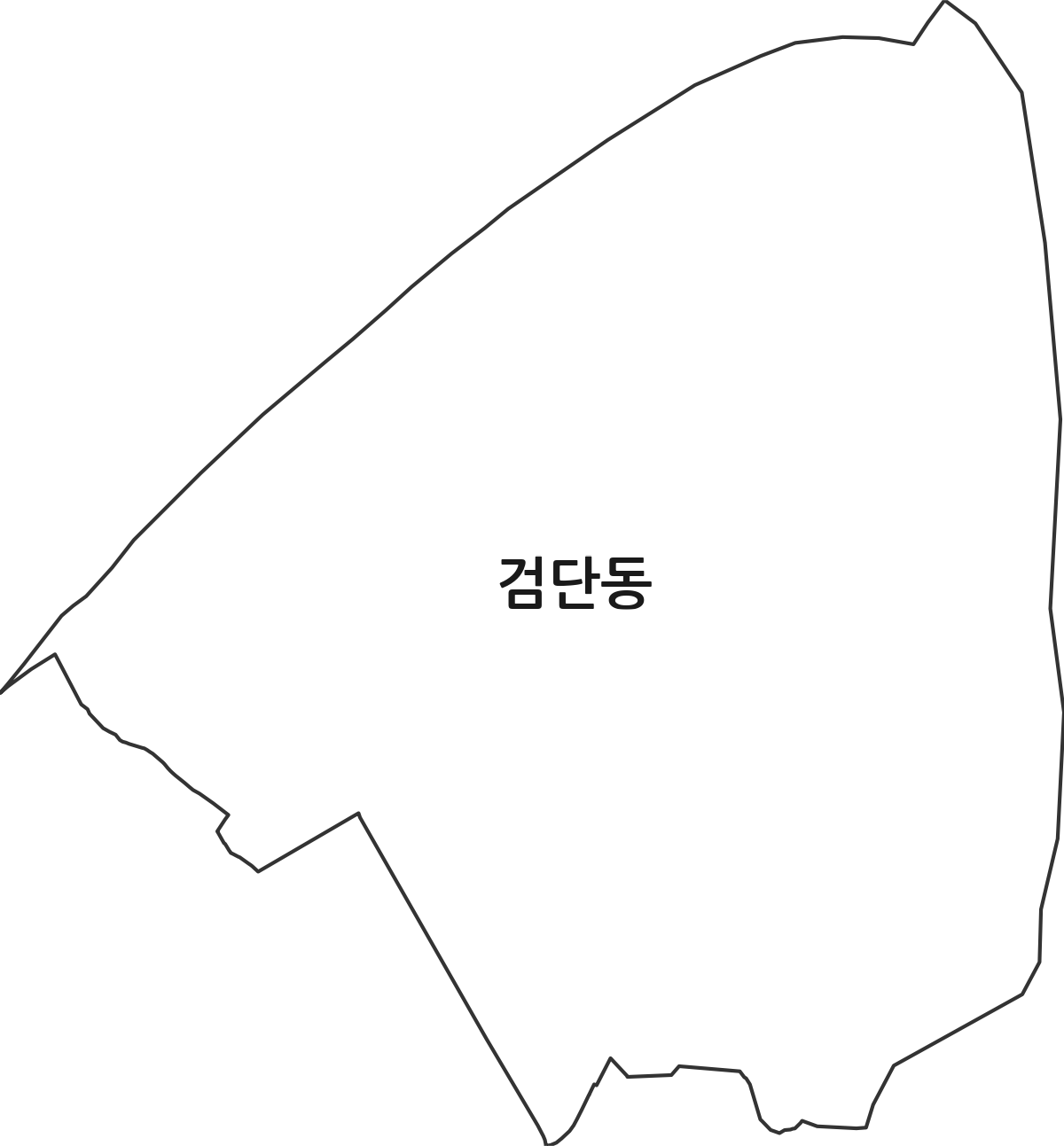 대구광역시 북구 검단동 행정동 행정구역 경계 지도