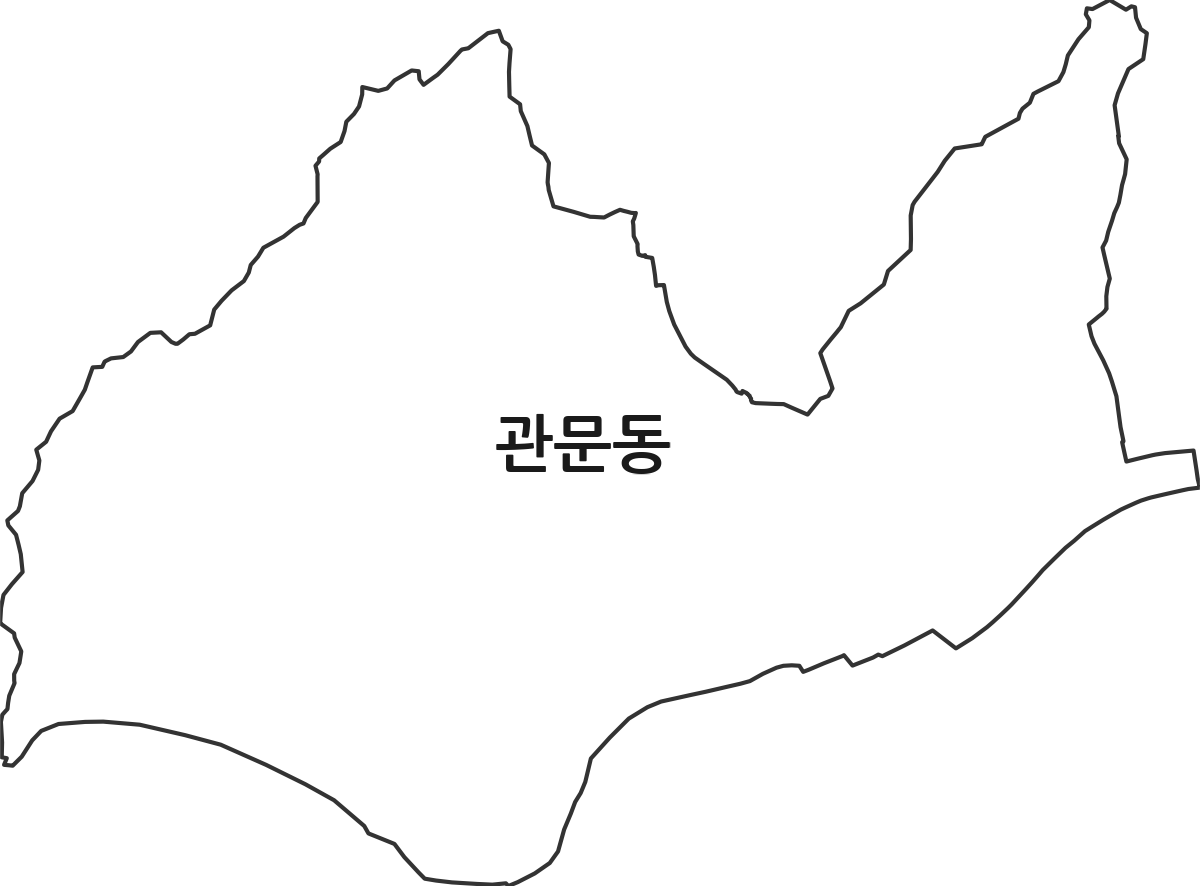 대구광역시 북구 관문동 행정동 행정구역 경계 지도