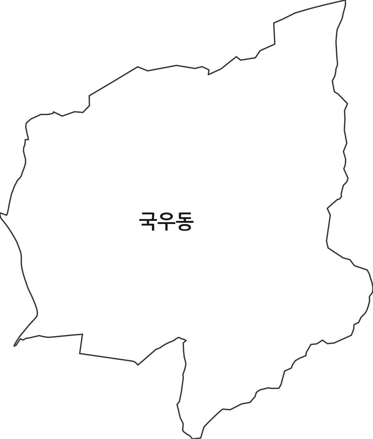 대구광역시 북구 국우동 행정동 행정구역 경계 지도
