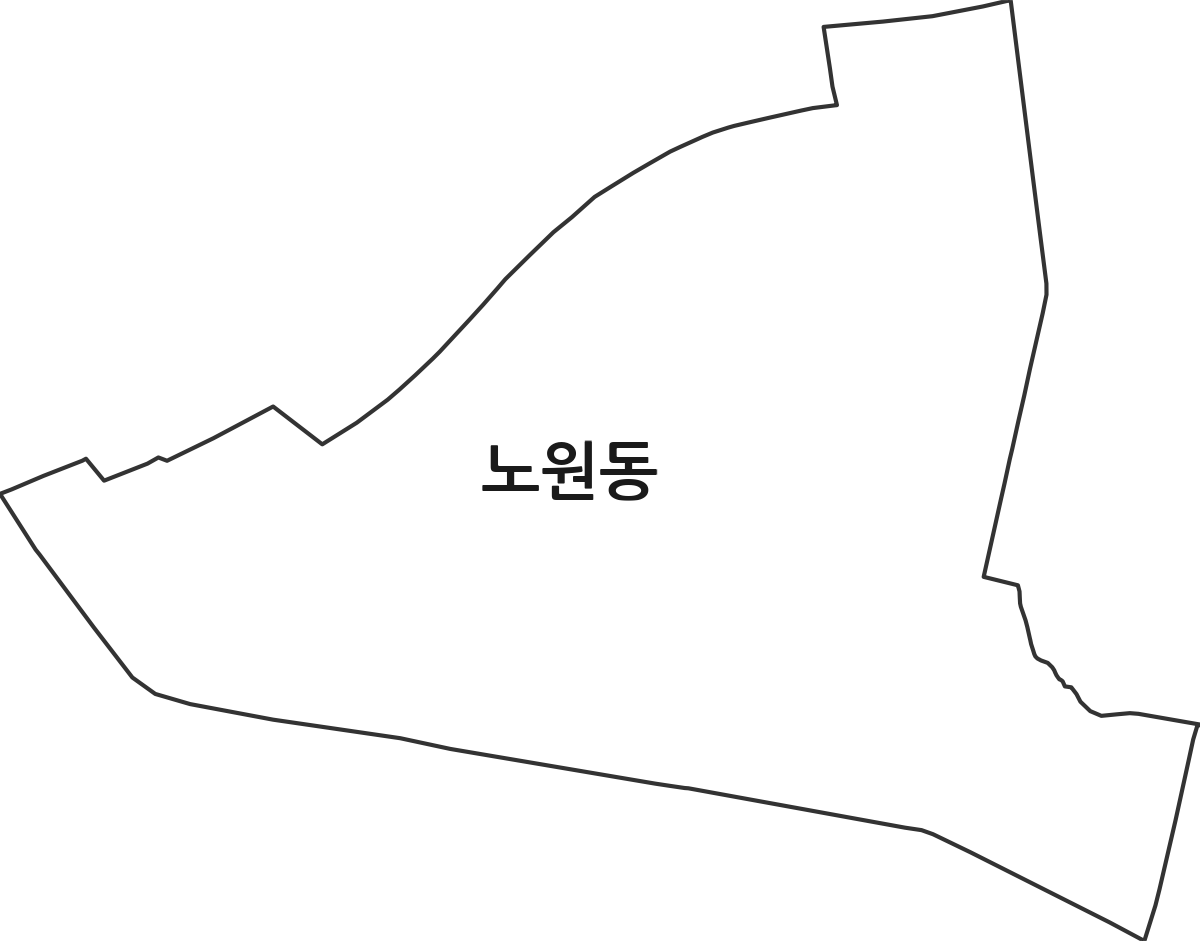 대구광역시 북구 노원동 행정동 행정구역 경계 지도