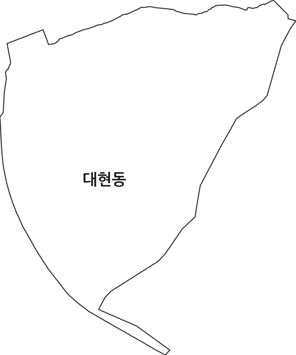 대구광역시 북구 대현동 행정동 행정구역 경계 지도