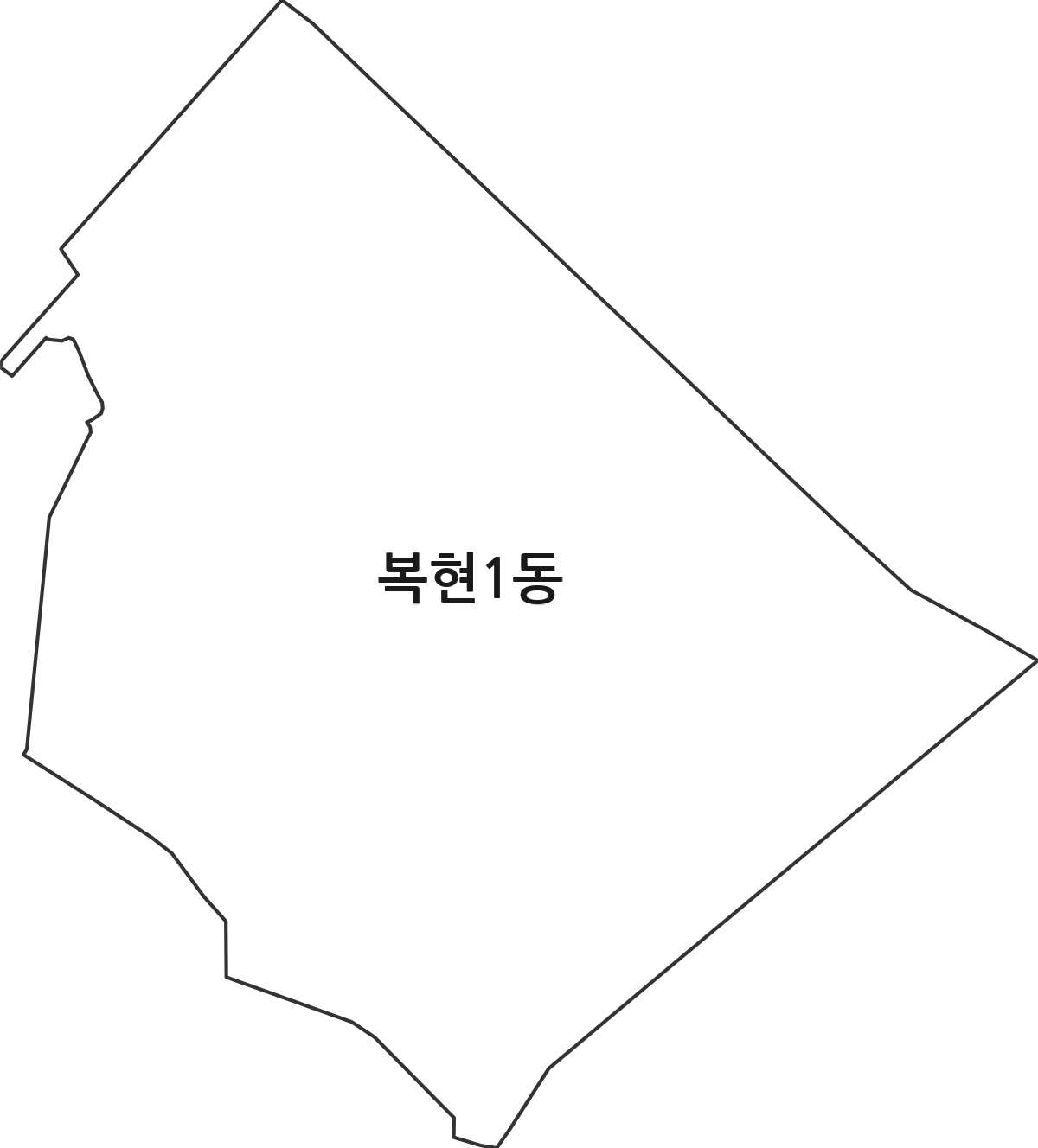 대구광역시 북구 복현1동 행정동 행정구역 경계 지도