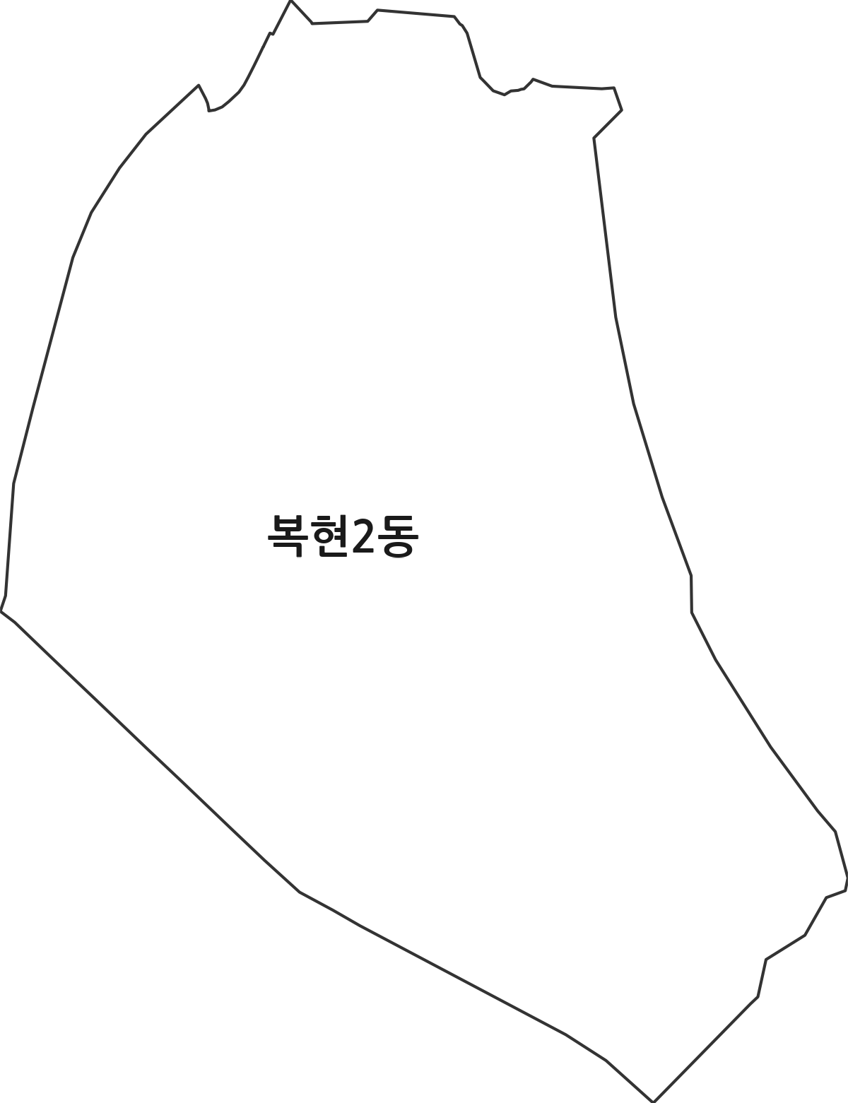 대구광역시 북구 복현2동 행정동 행정구역 경계 지도
